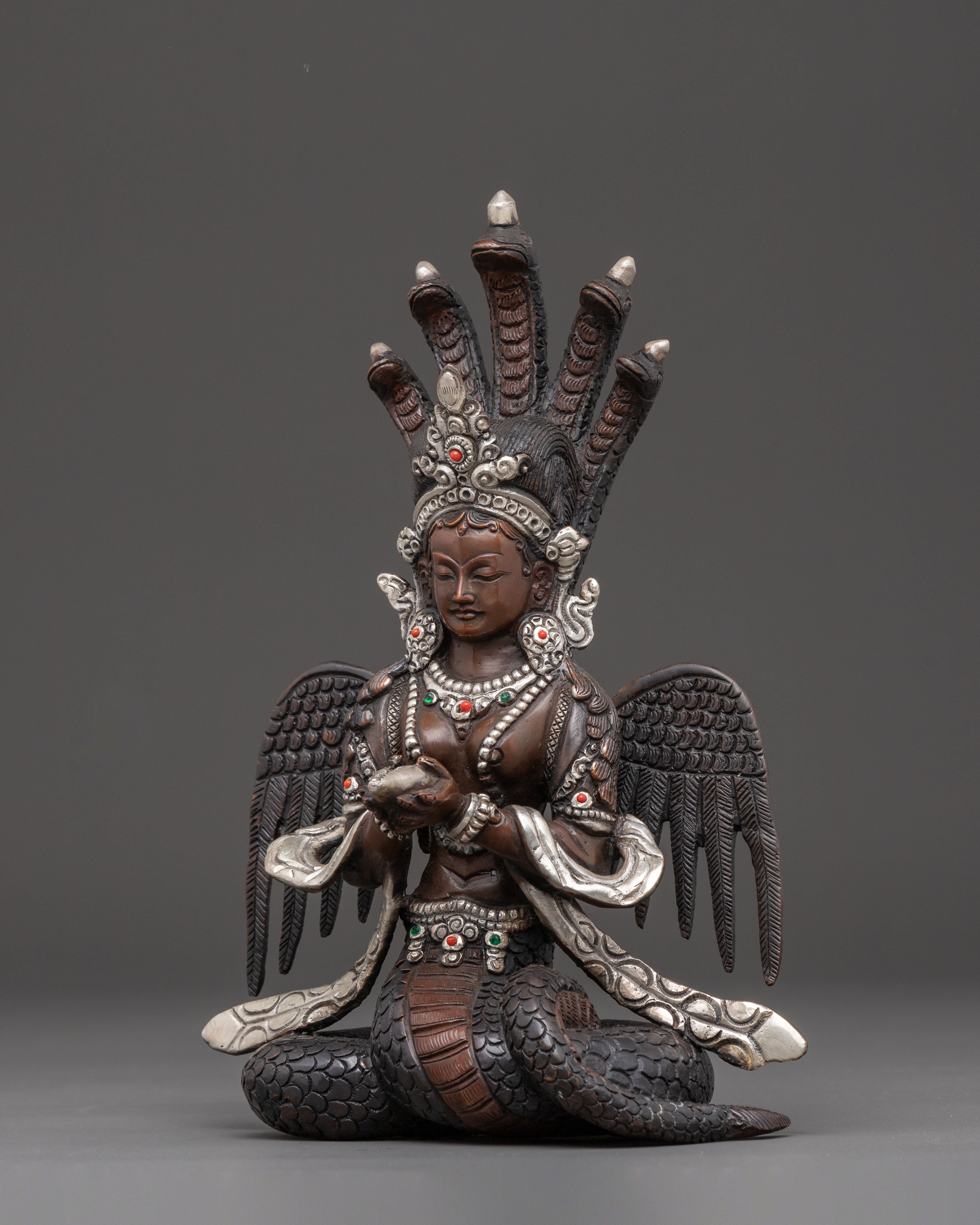 Handmade Sacred Naga Kanya Sculpture | Traditional Himalayan Art
