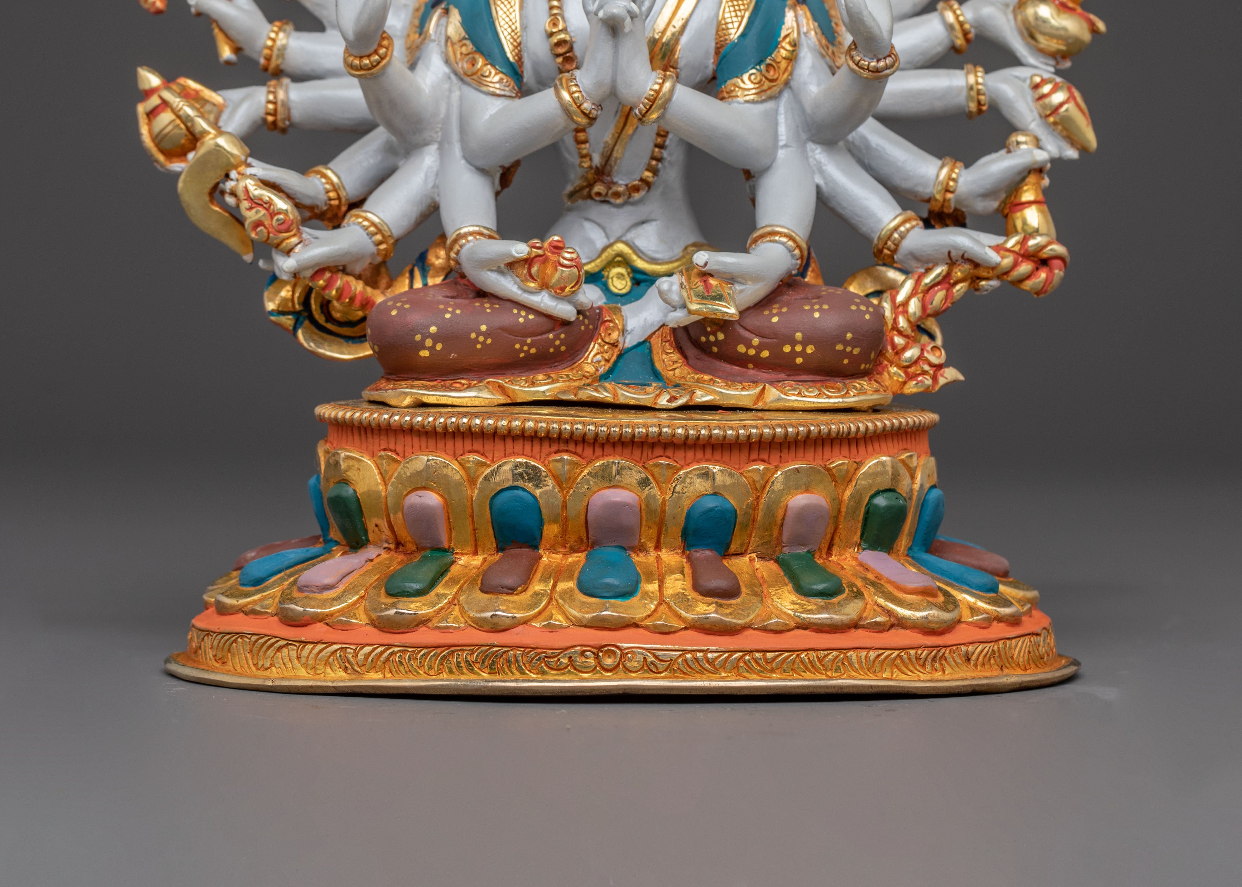 Compassion Goddess Cundi Statue – Handcrafted Gilded Copper Statue