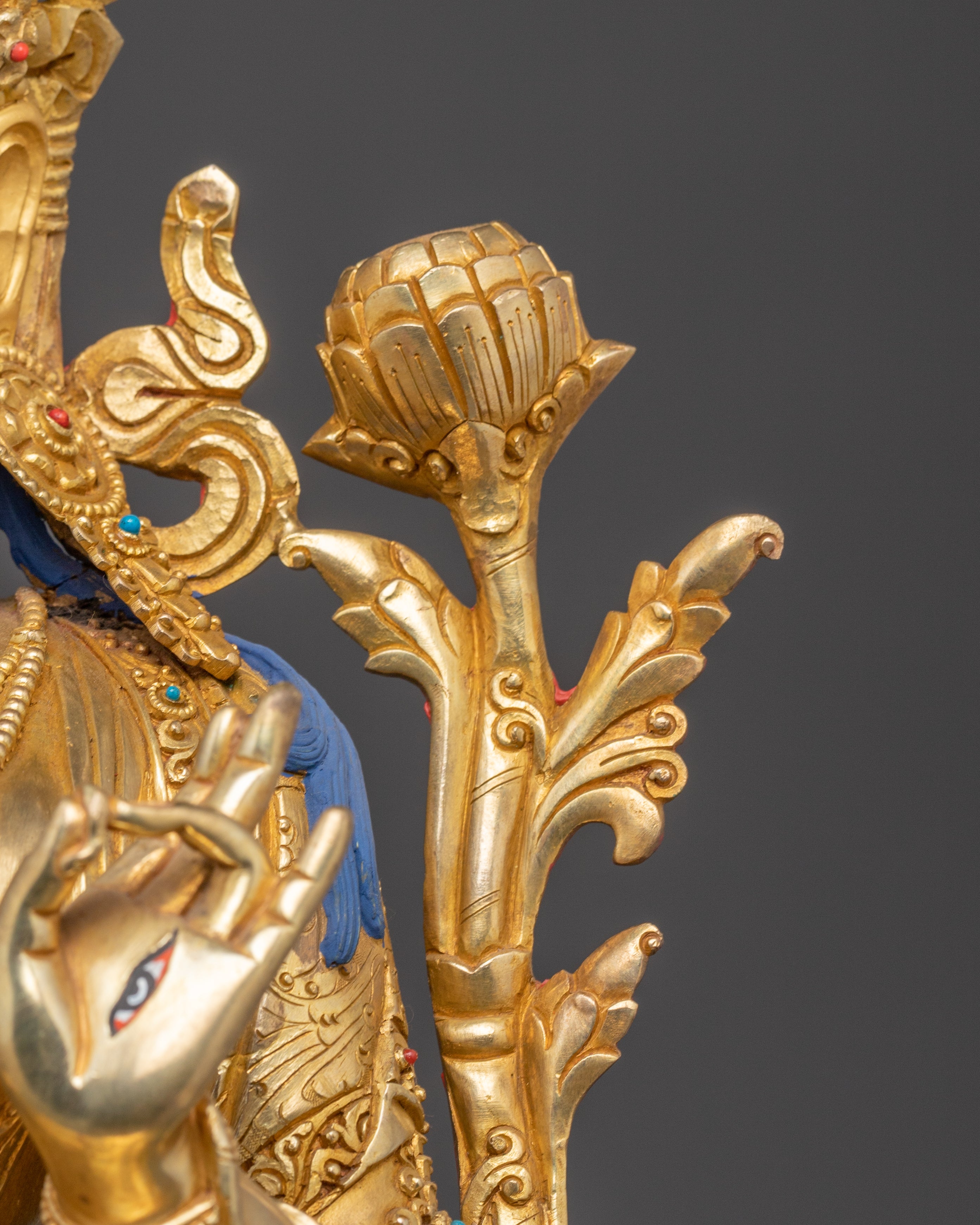 Handcrafted Statue of Seven-Eyed Goddess White Tara | Peaceful Feminine Deity