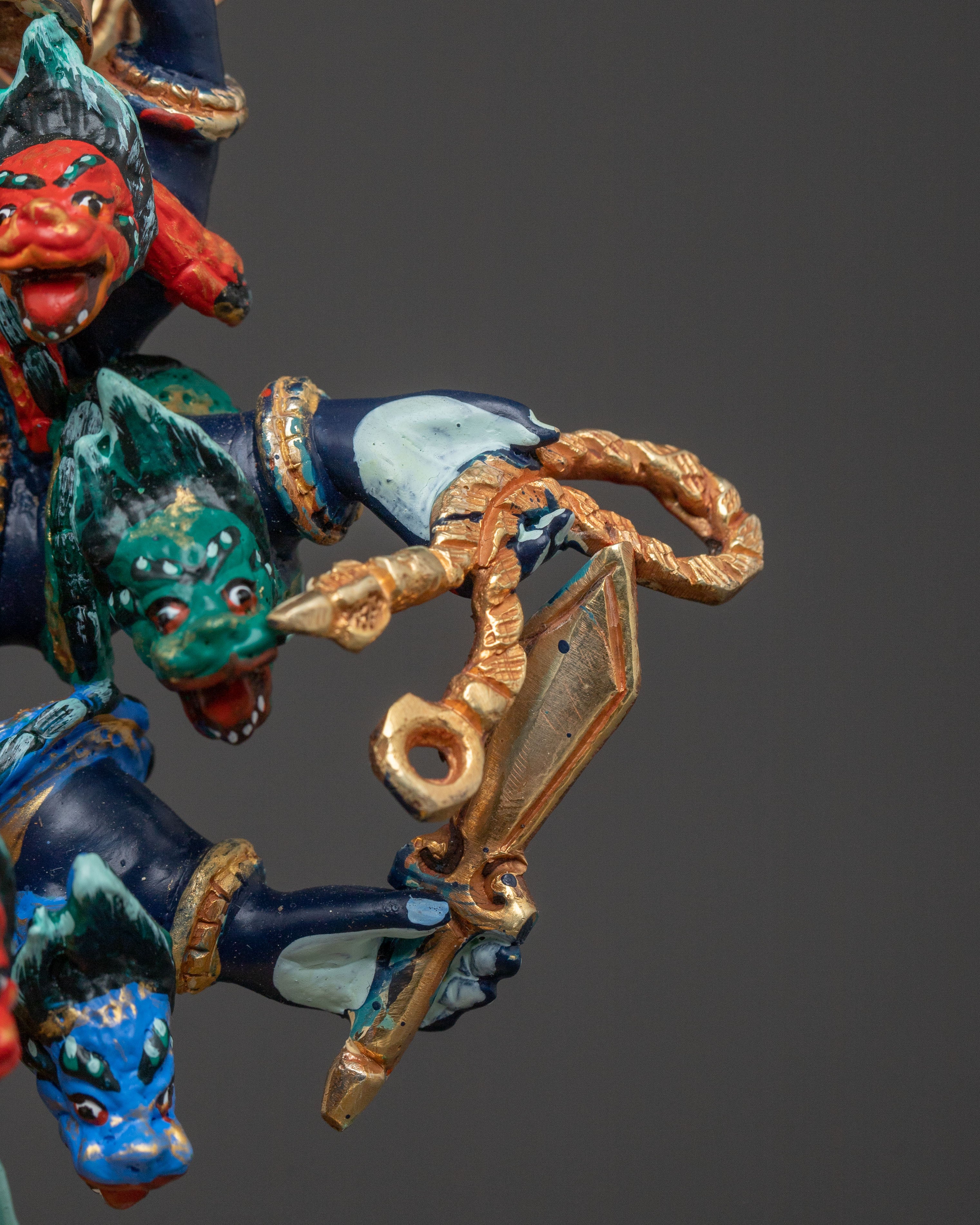 Uchusma Statue: Hand-Painted Copper Divinity