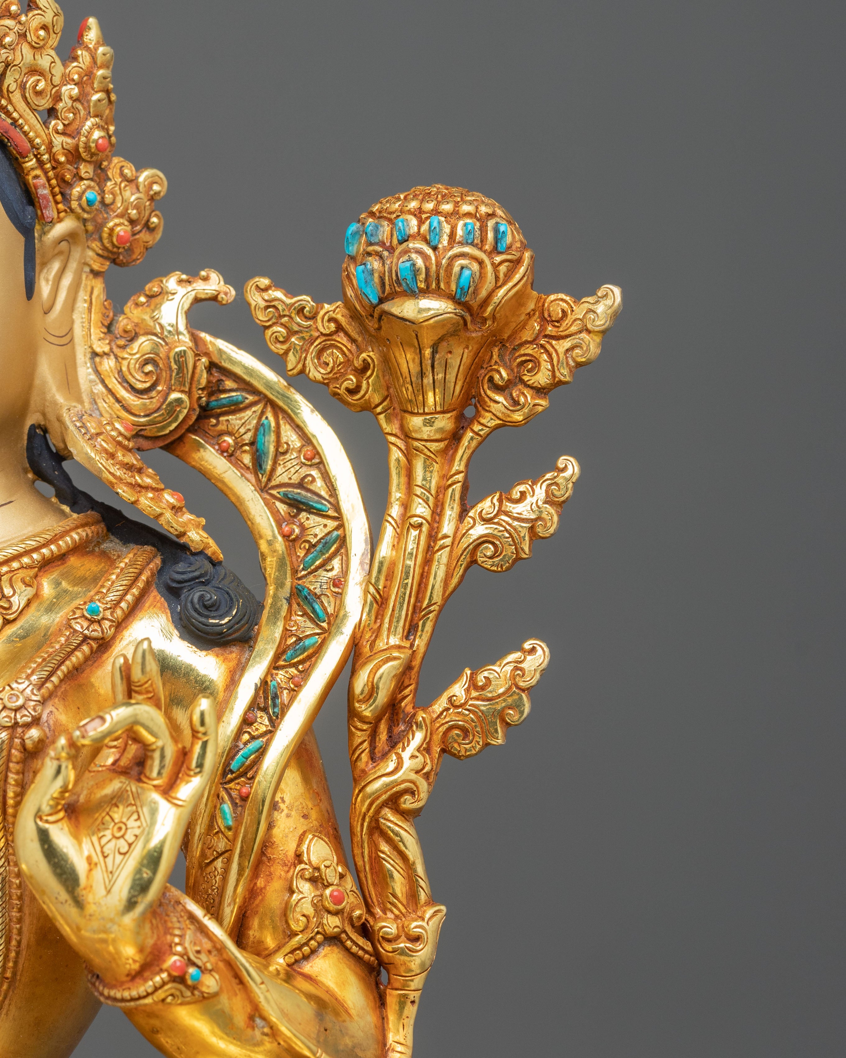 Green Tara Sculpture | Tibetan Fearless Protector