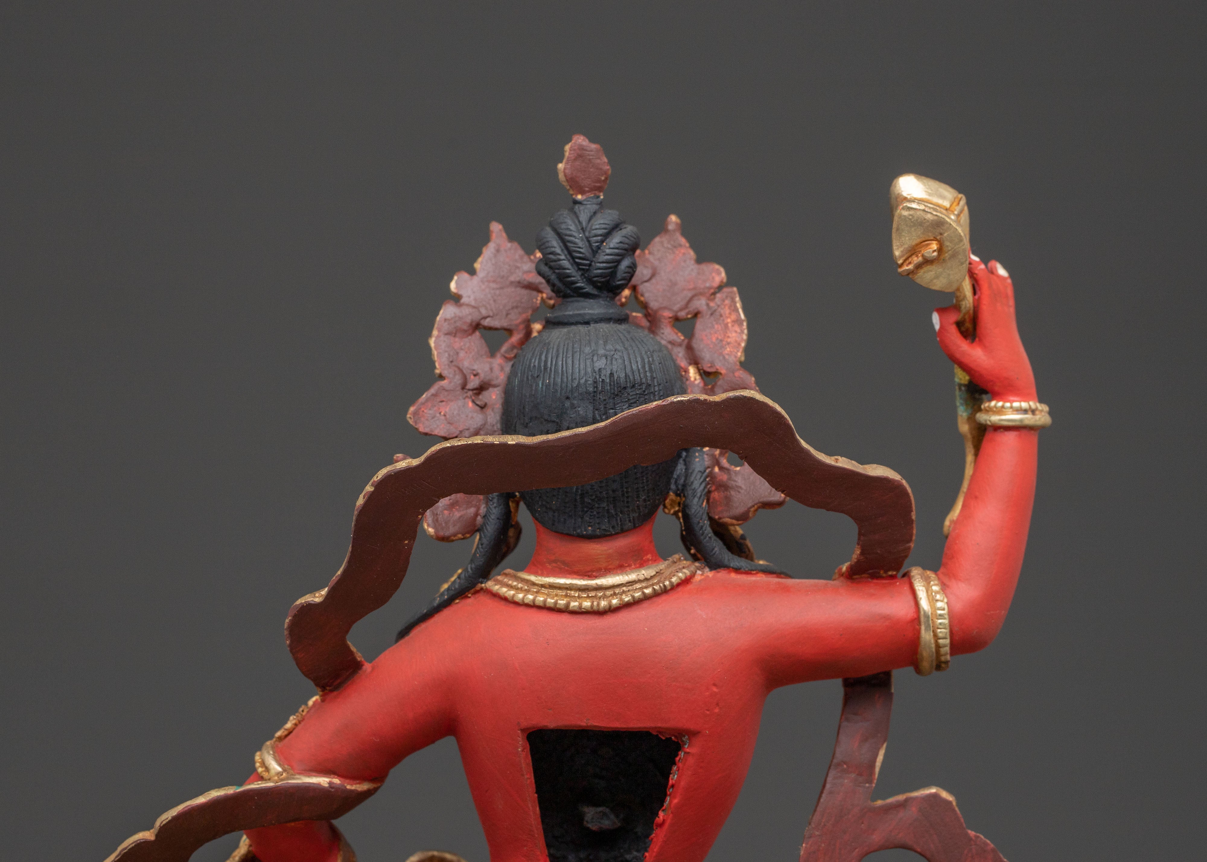 Divine Statue of Machig Labdron – Hand-Gilded Copper Statue