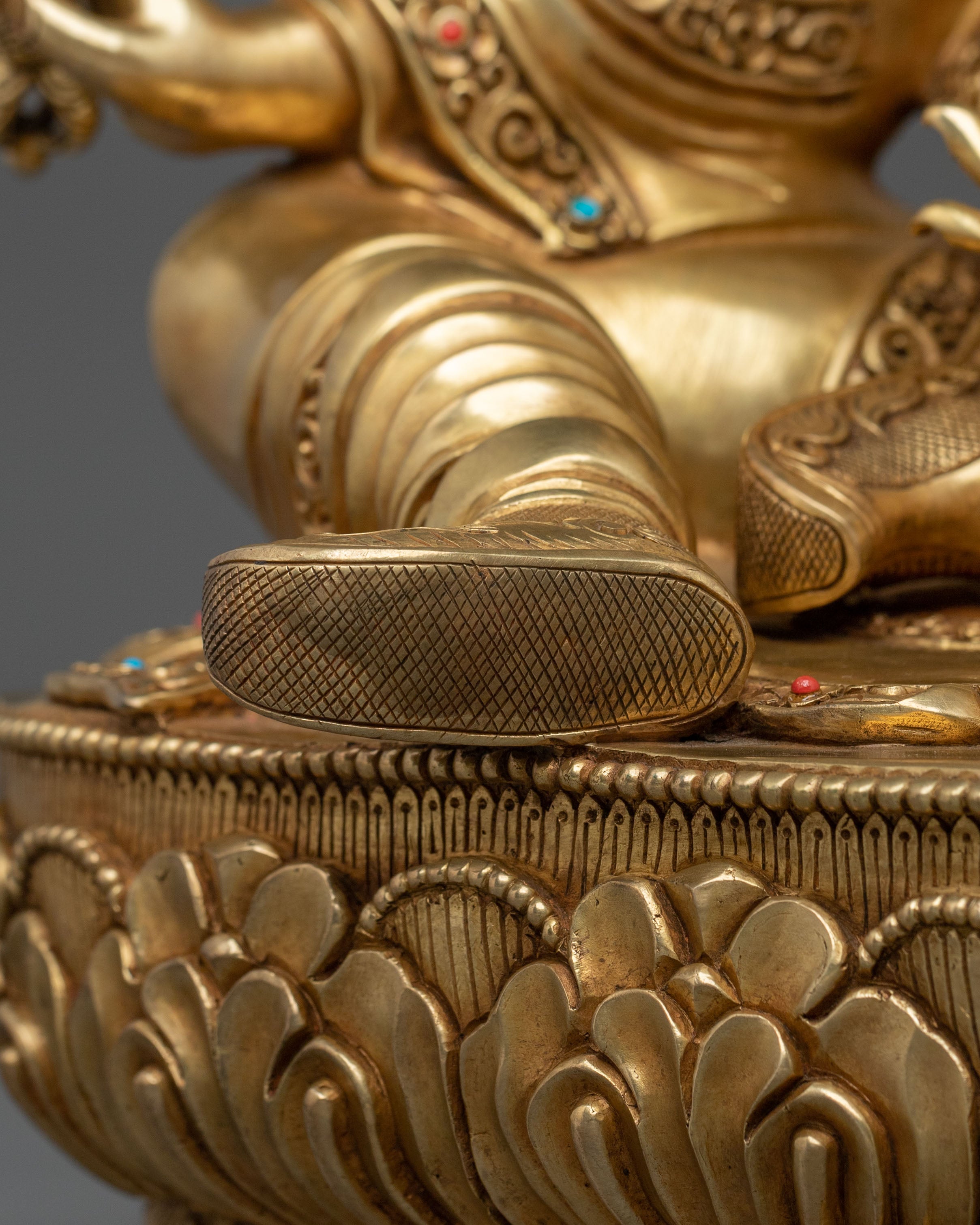 Guru Rinpoche Statue | Exquisitely 24K Gold Gilded