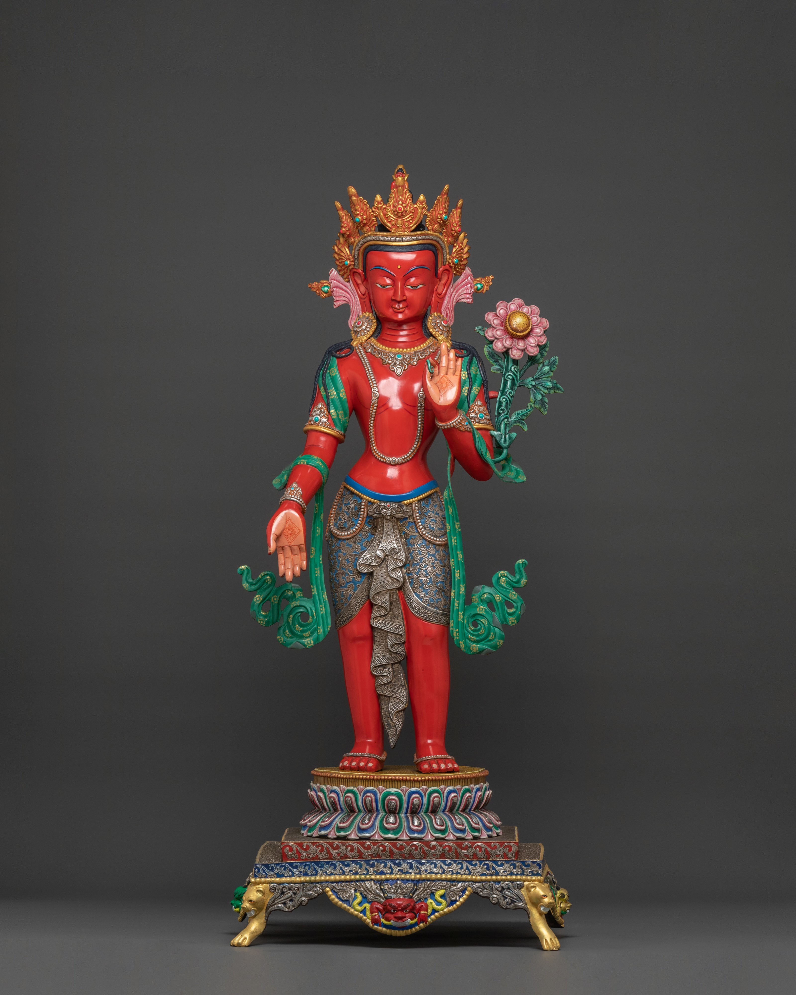 Monumental Standing Padmapani Lokeshwor Statue | Buddhist Compassion Deity