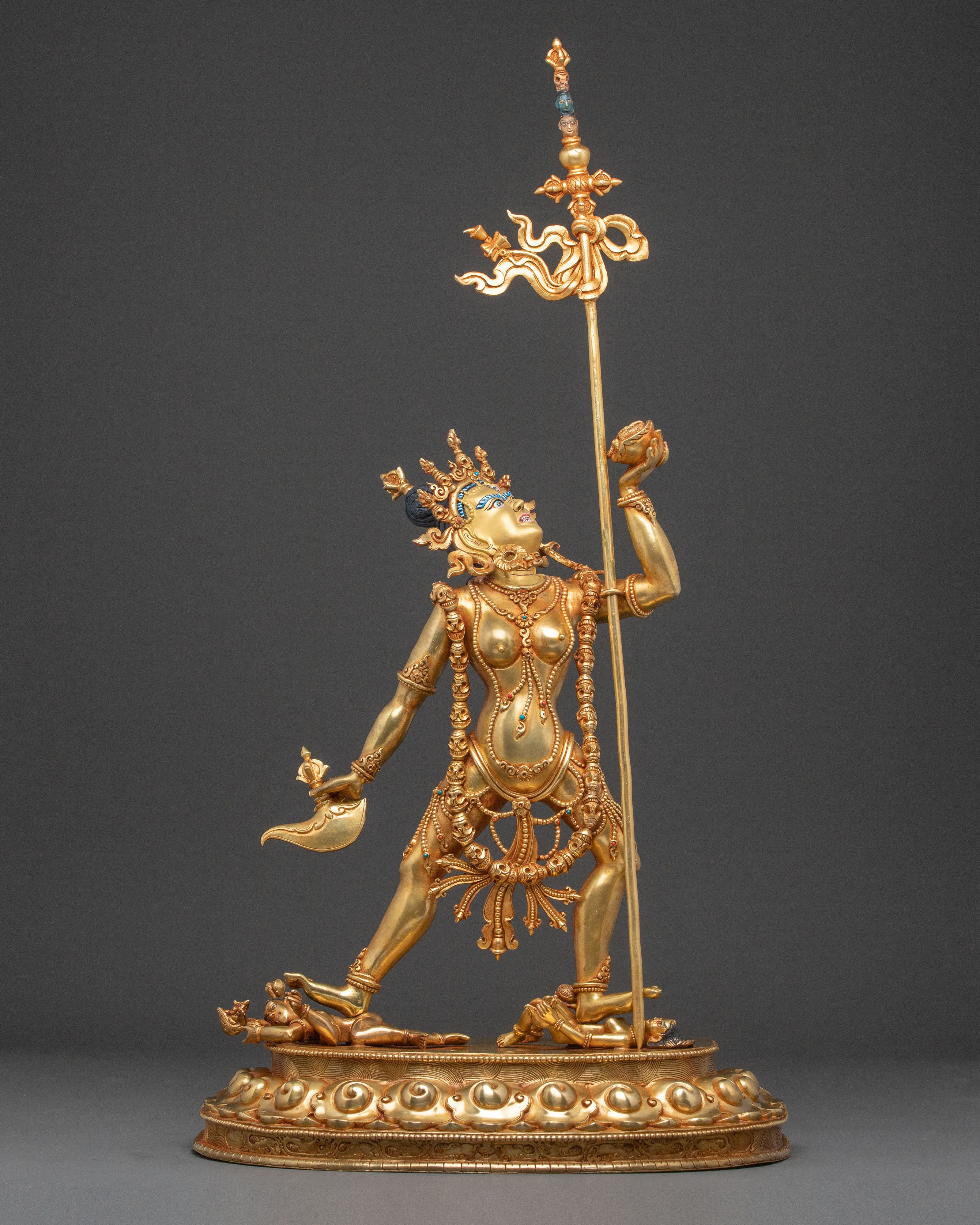 Sacred Vajrayogini Golden Statue – Radiant Himalayan Copper