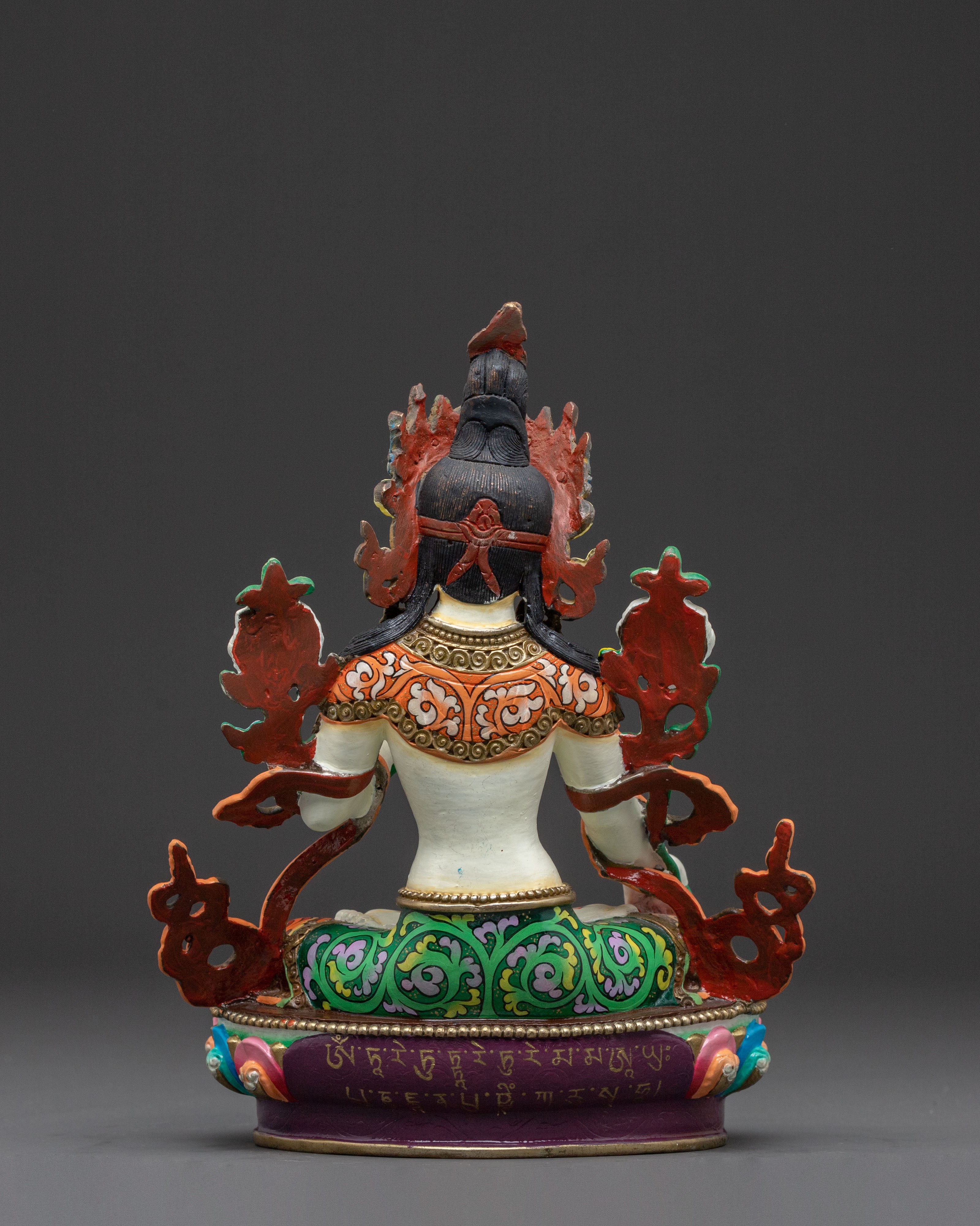 White Tara Protector of Peace Statue - Serene Gold Gilded