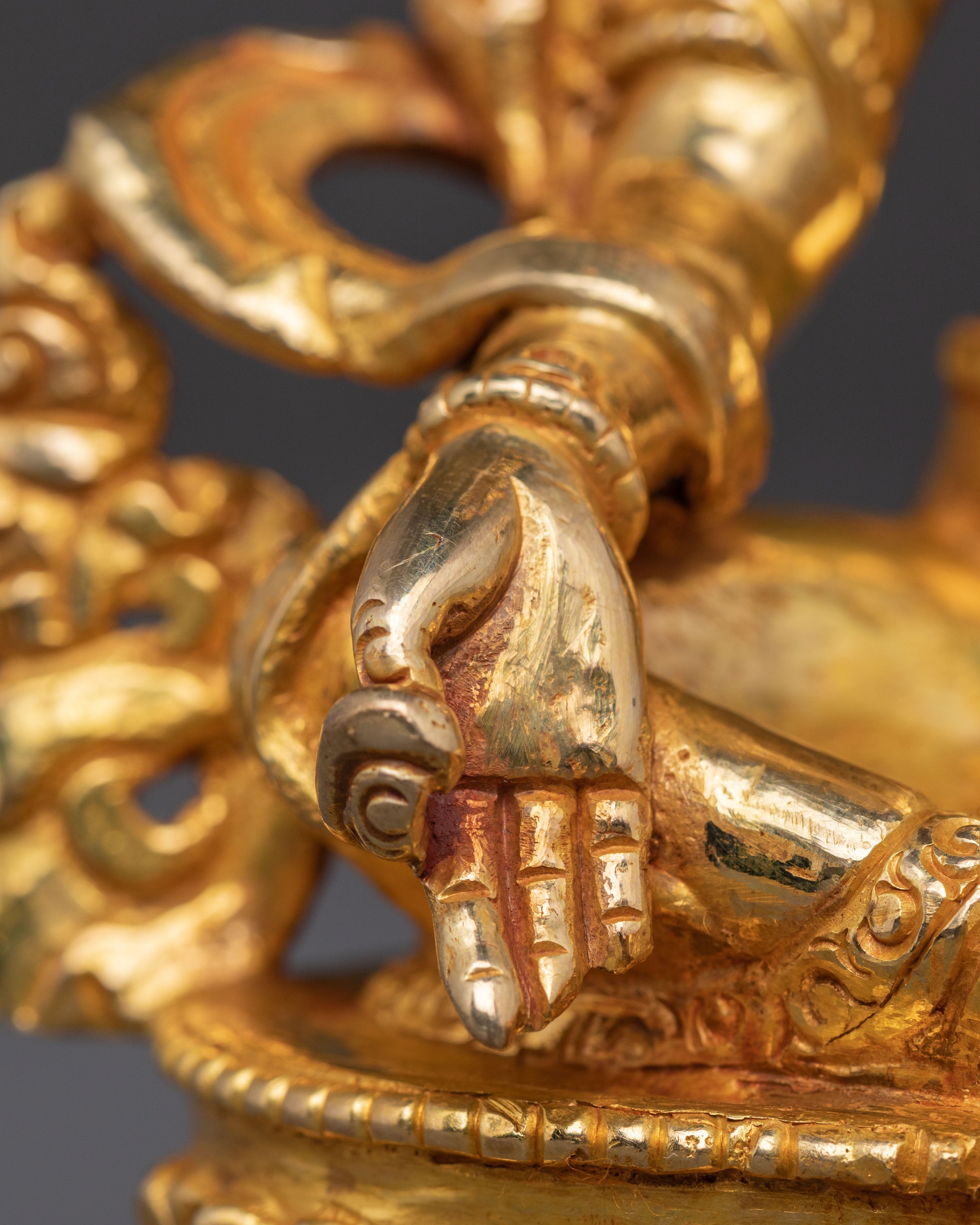 Green Tara Compassion Bodhisattva Statue: Serene Gilded Copper