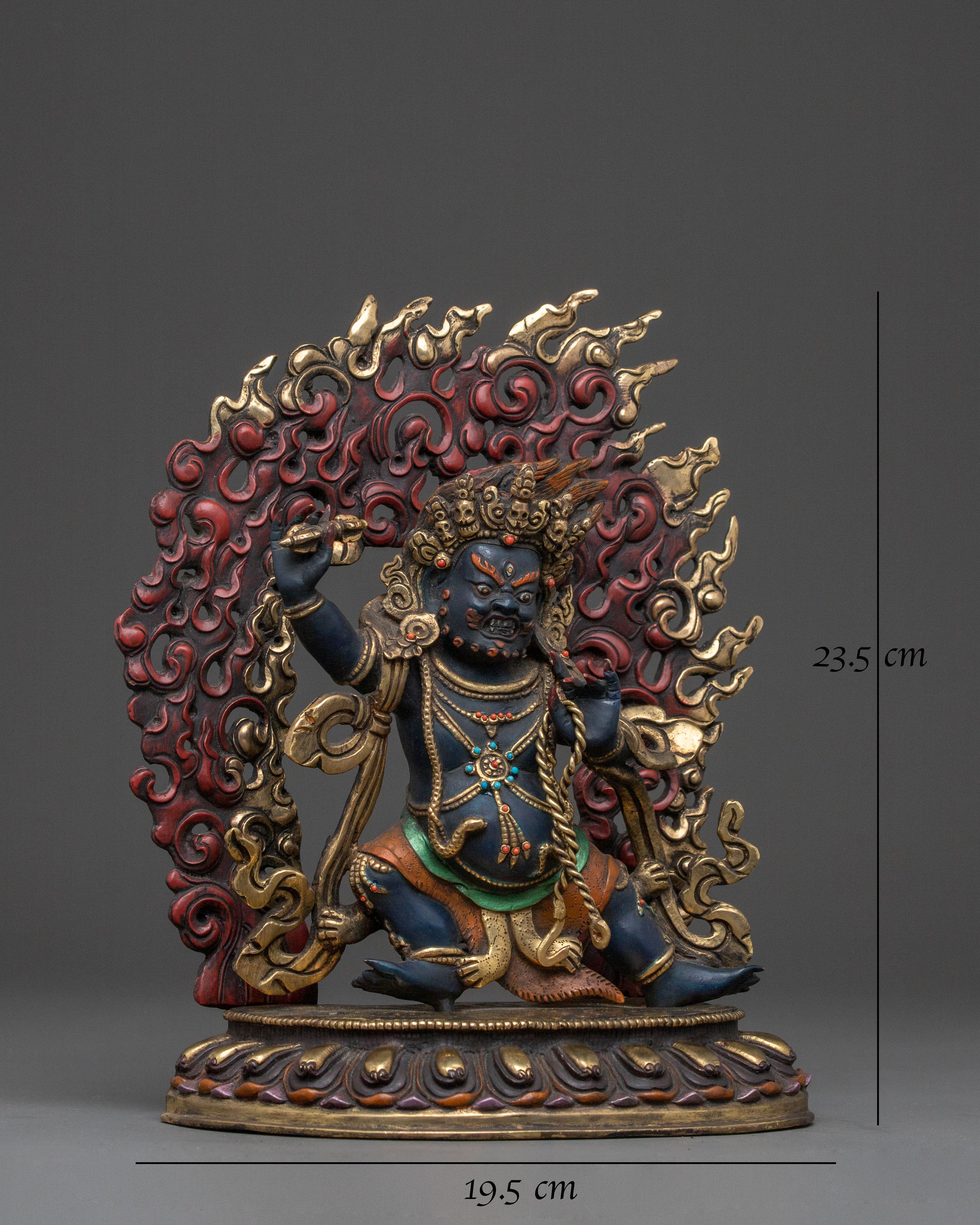 Vajrapani Golden Electroplated Statue: Dynamic Protector