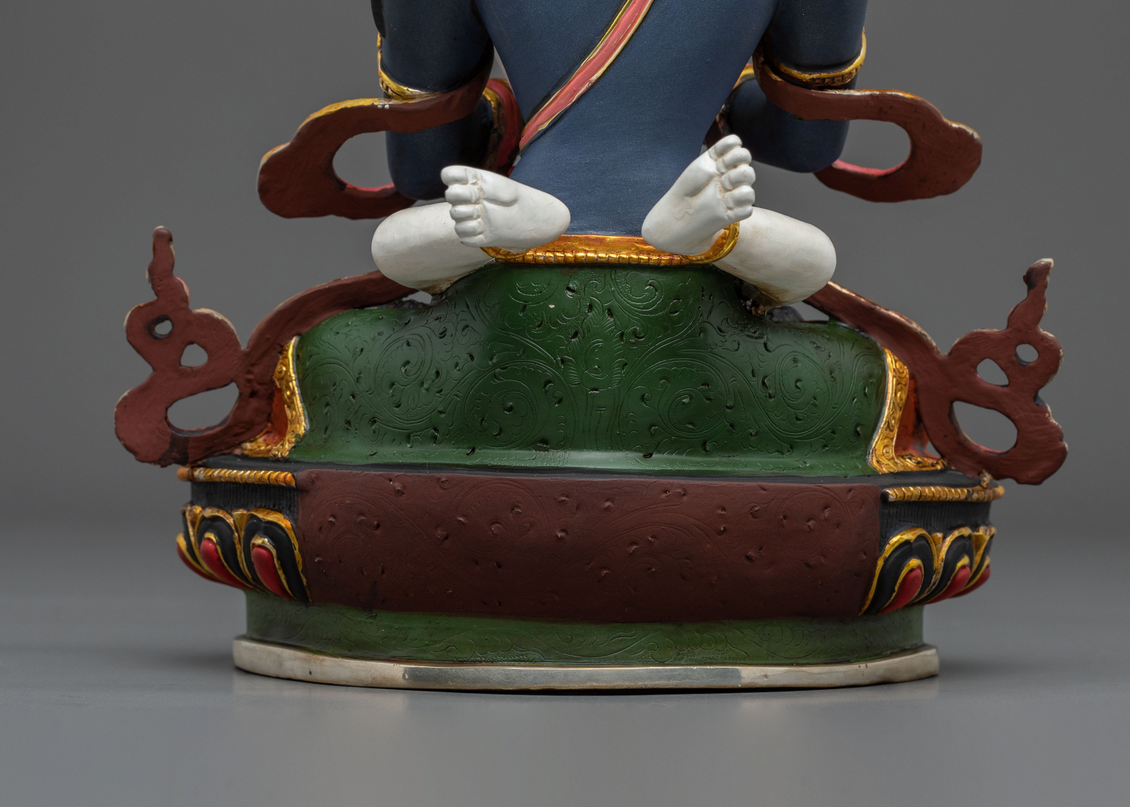 Vajradhara Statue with Consort | Gold & Acrylic Painted Figurine
