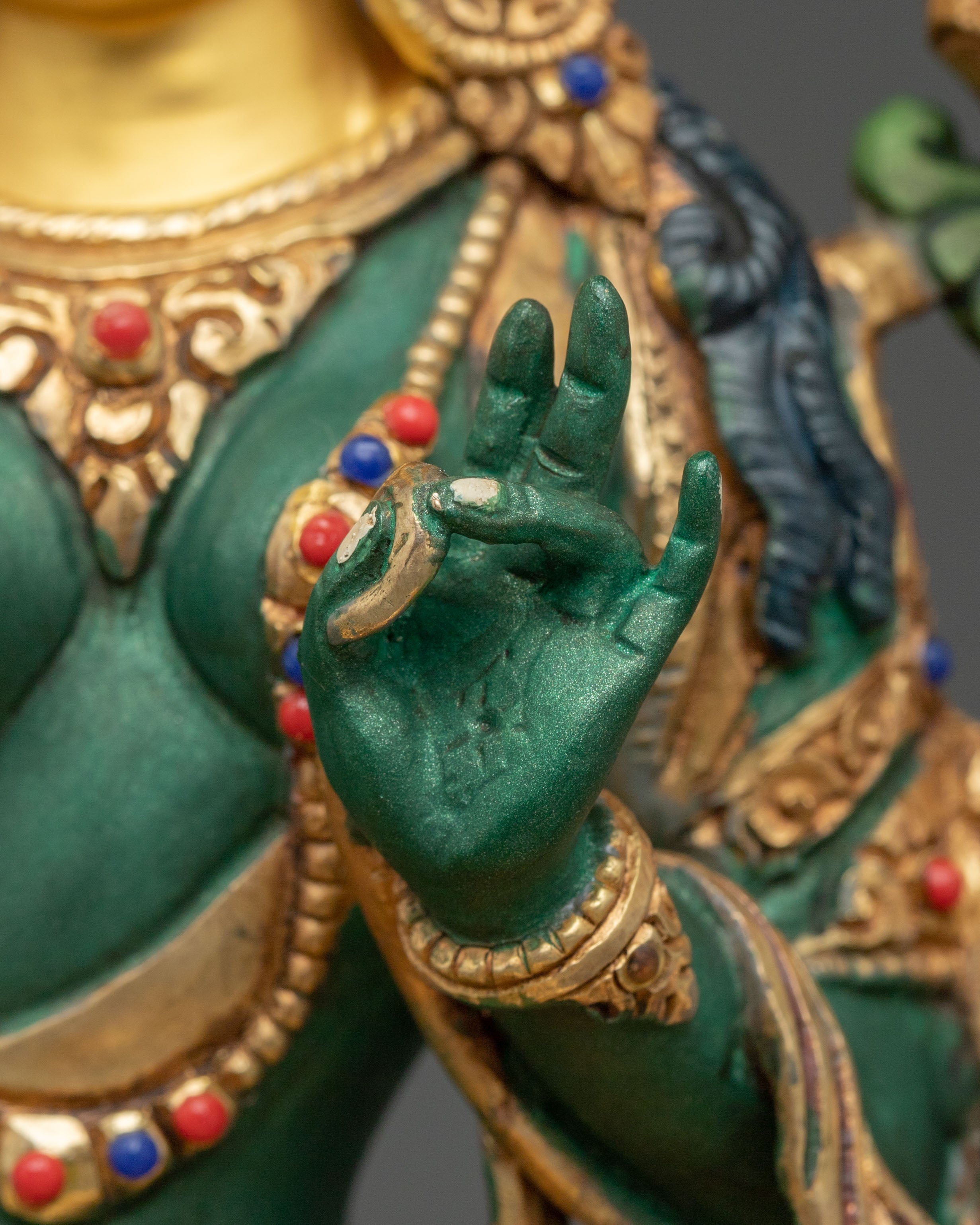 Green Tara Sculpture | Guardian Figurine for Protection