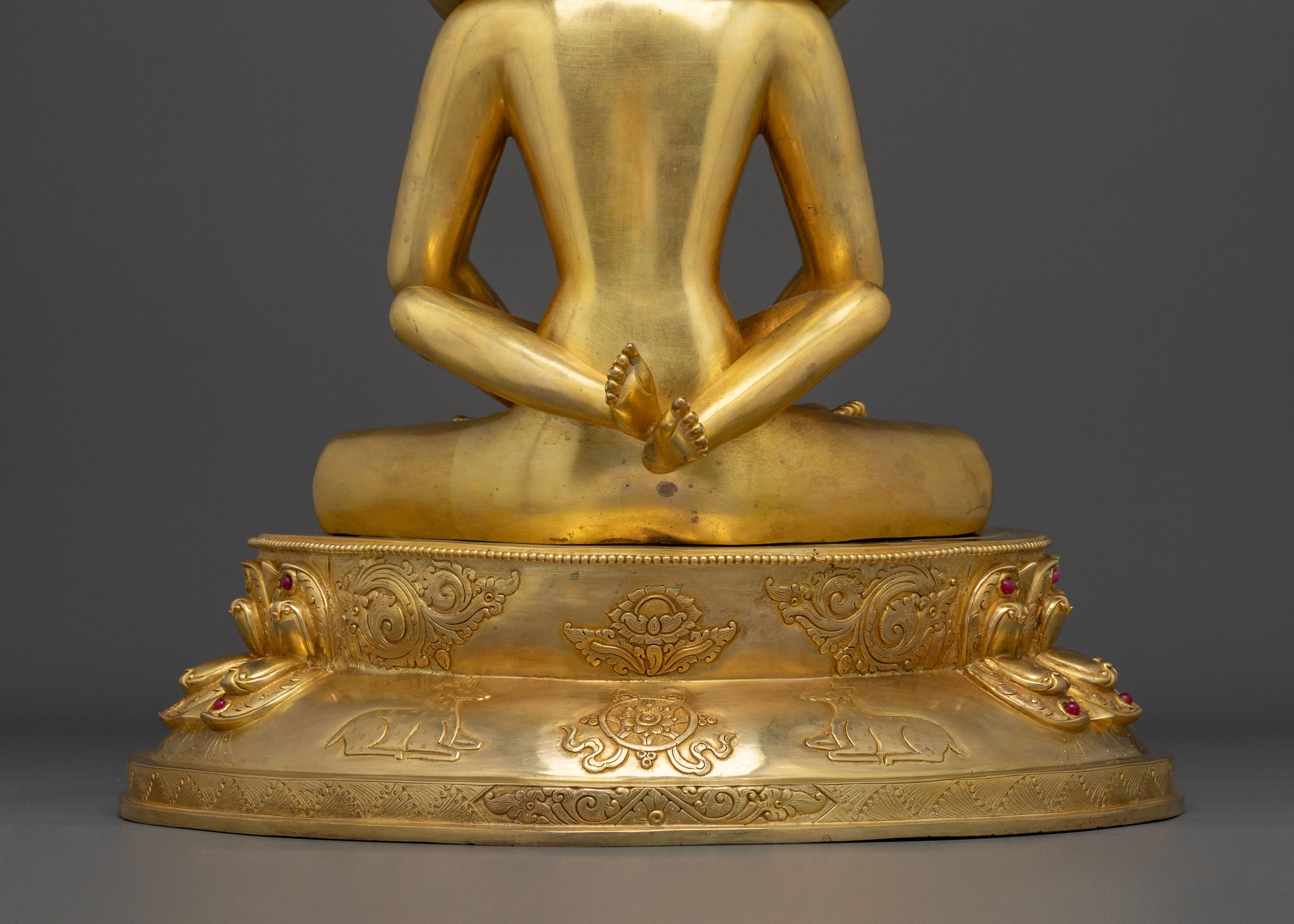 Samantabhadra with Consort Handmade Golden Statue: 24K Gold Gilded