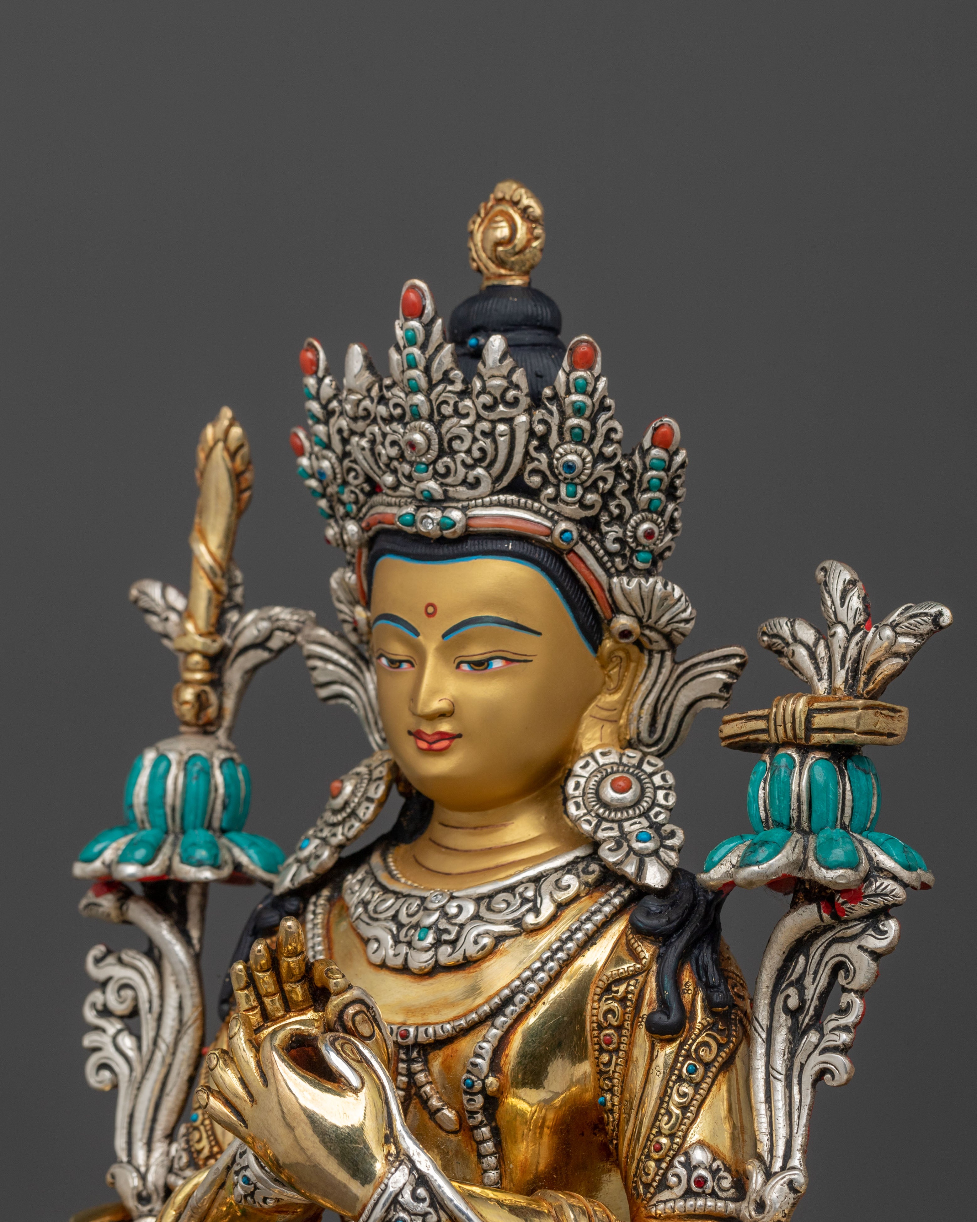 Simhanada Manjushri Statue | Home Decor