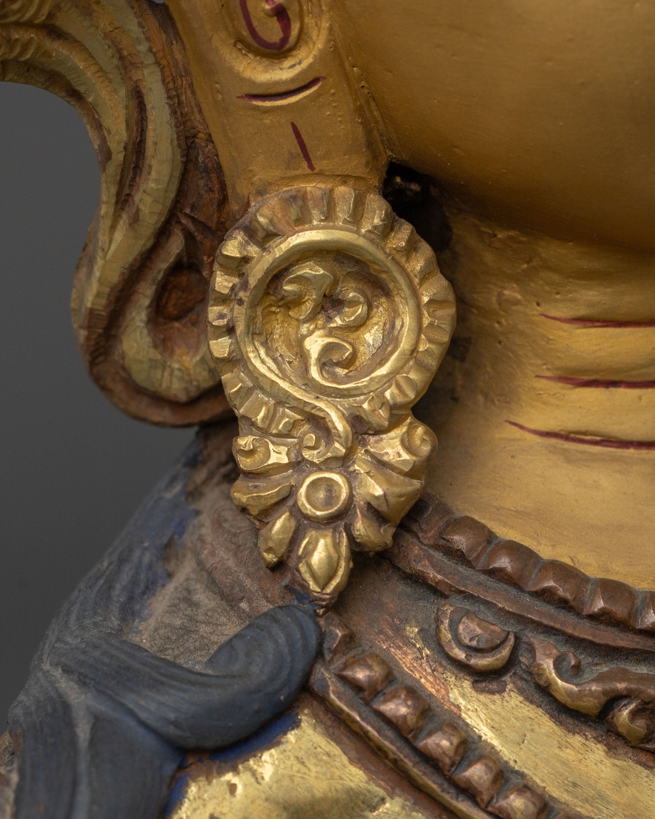 Manjushri Sacred Statue for Altar - 24K Gold Gilded