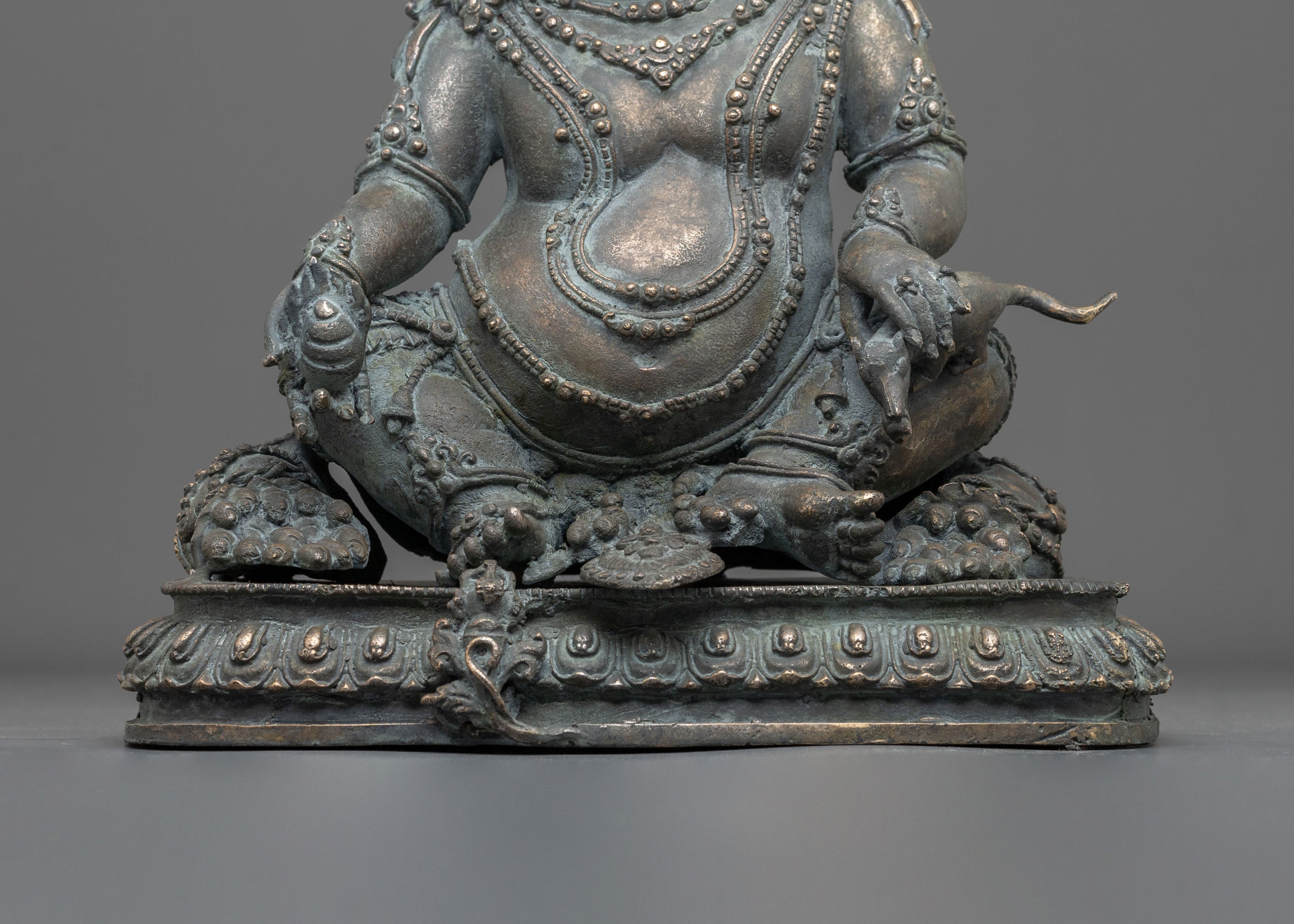 Tibetan Deity Dzambhala Copper Statue | Antique Finish