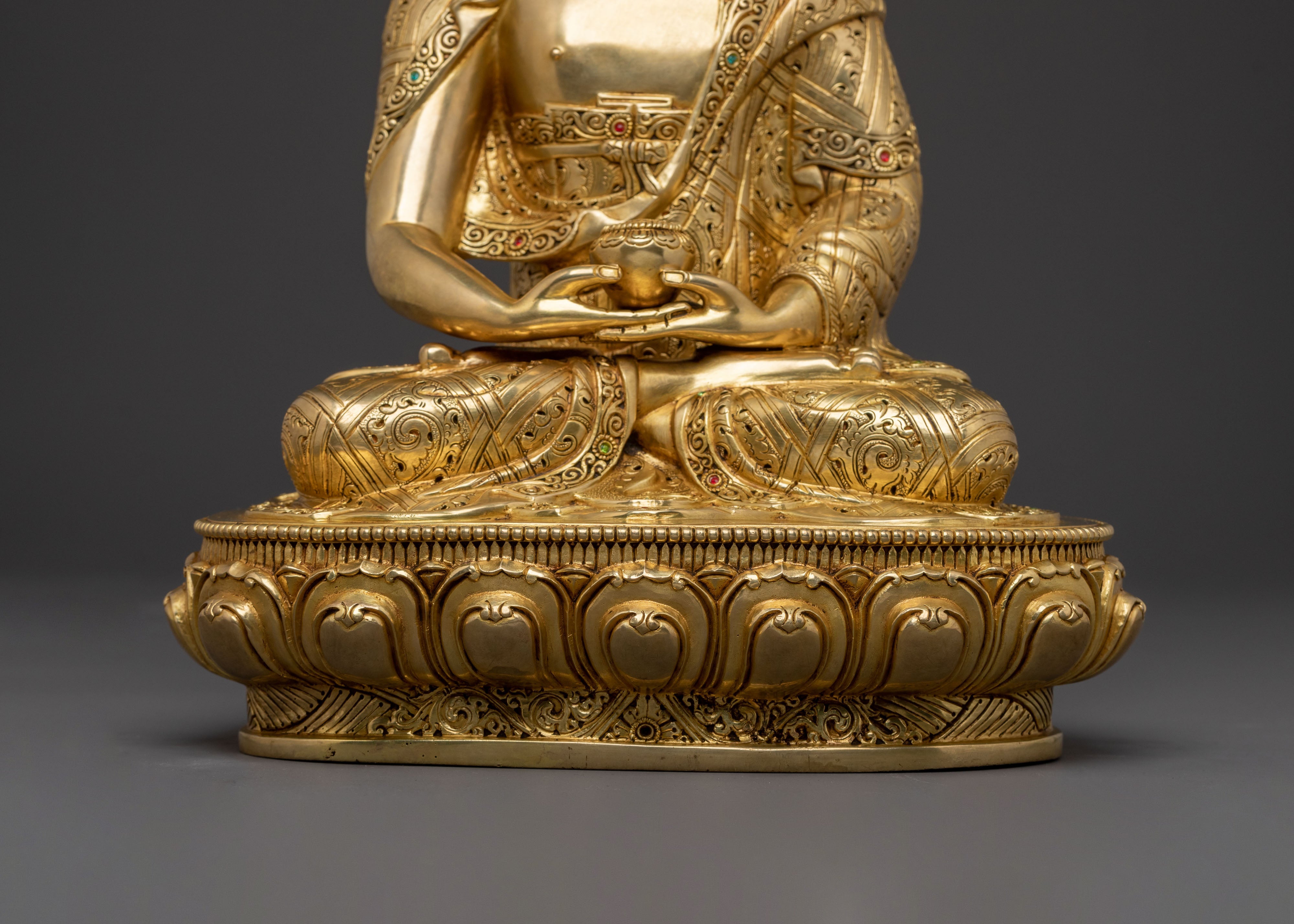 Amitabha Buddha Savior Statue – Handcrafted Gilded Copper