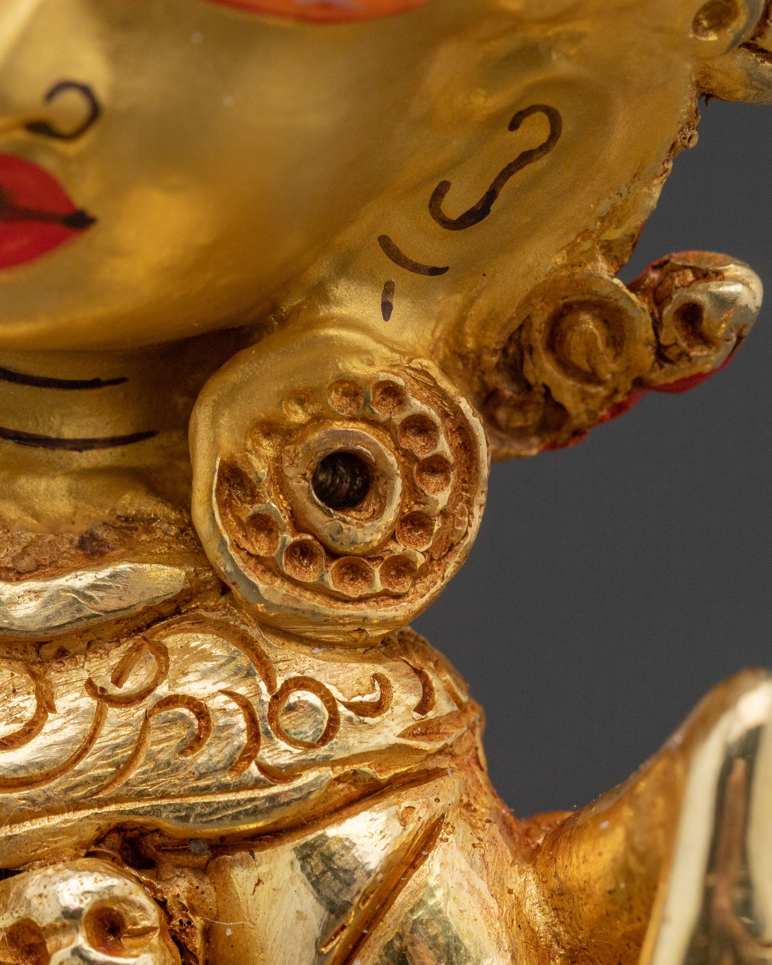 24k Gold Gilded Ekajati Statue: Fierce Protector