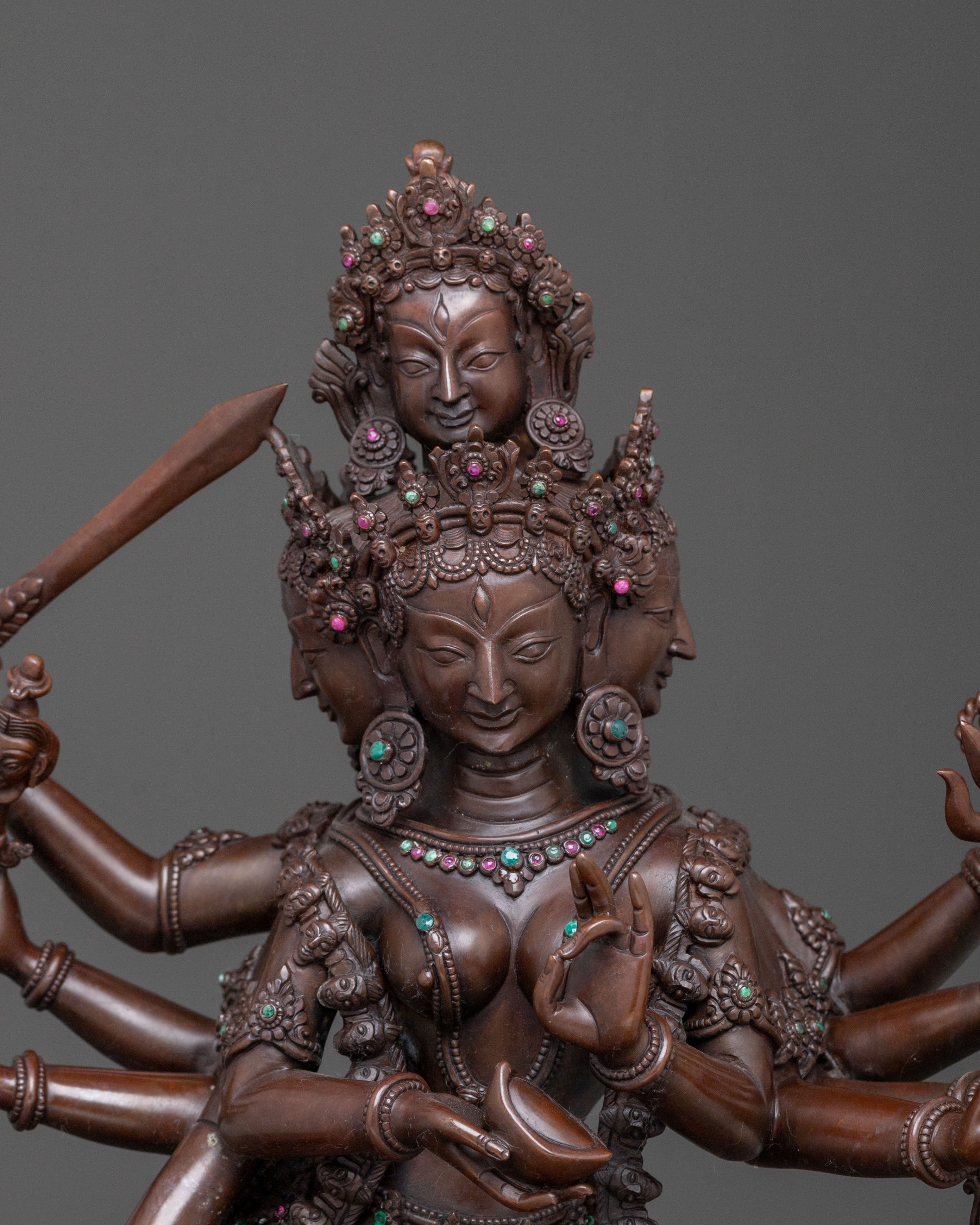 Goddess Siddhi Laxmi: Oxidized Copper Figurine