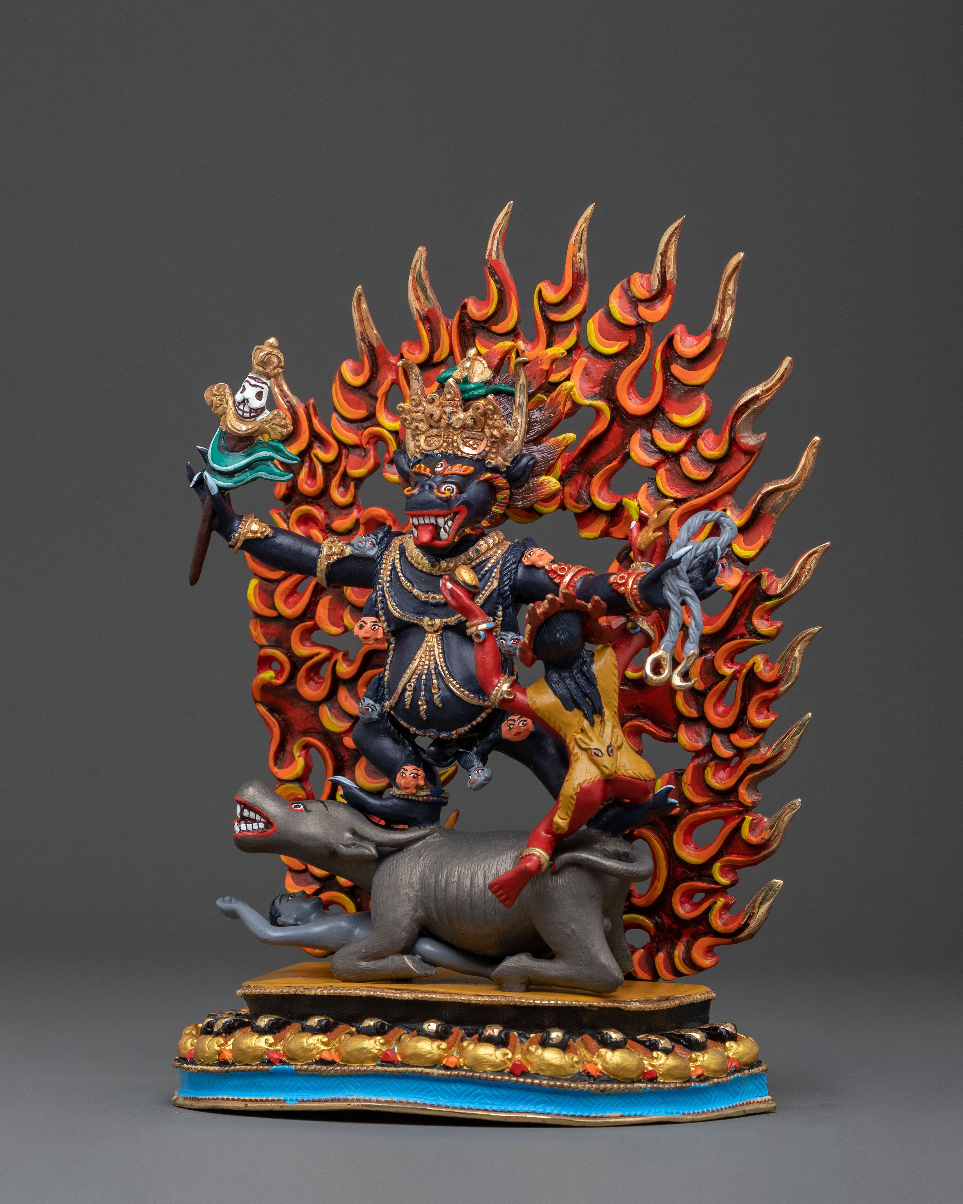 Yama Dharmaraja Wrathful Deity Statue for Altar & Meditation