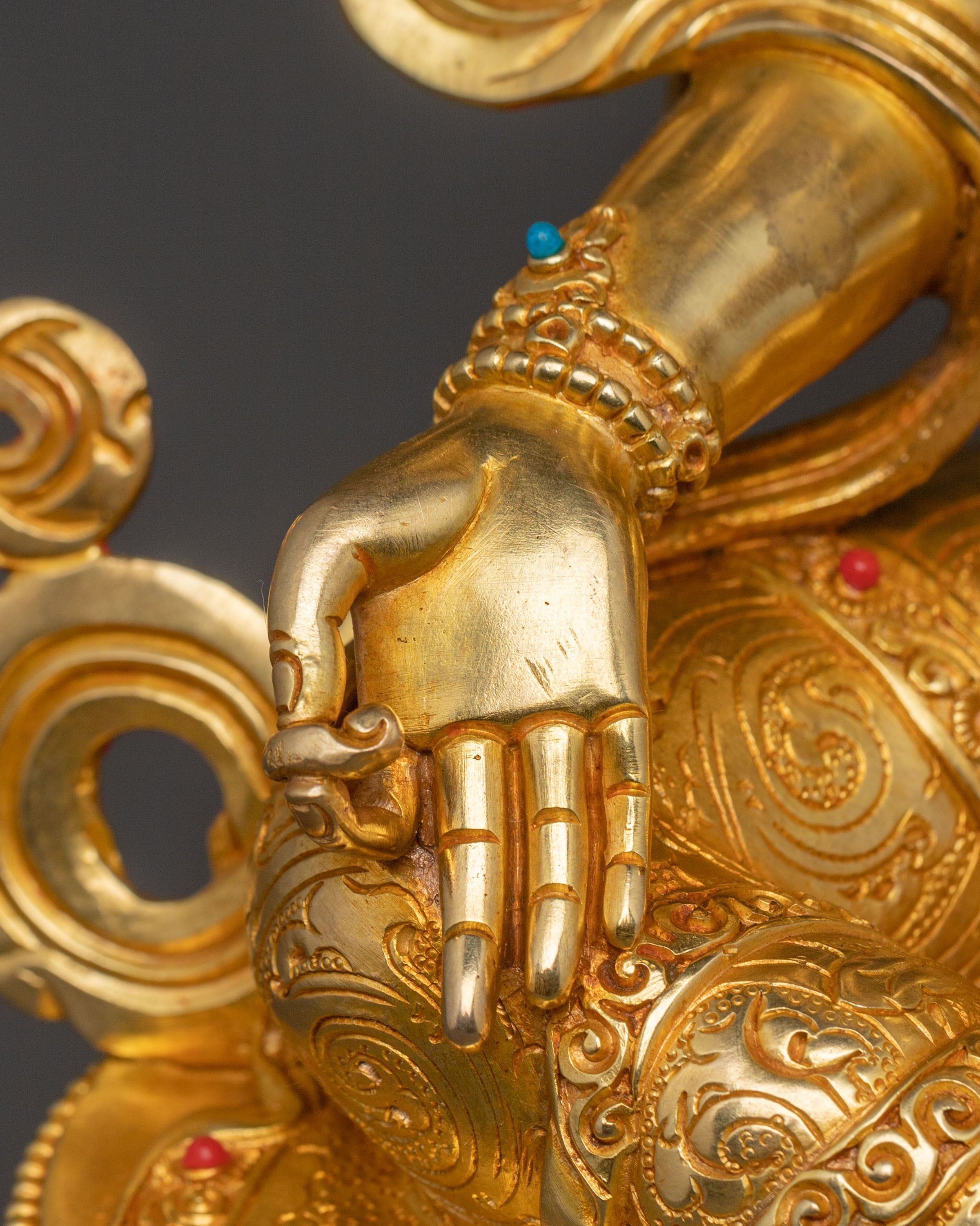 Green Tara Sacred Blessing Statue - Handcrafted 24K Gilded