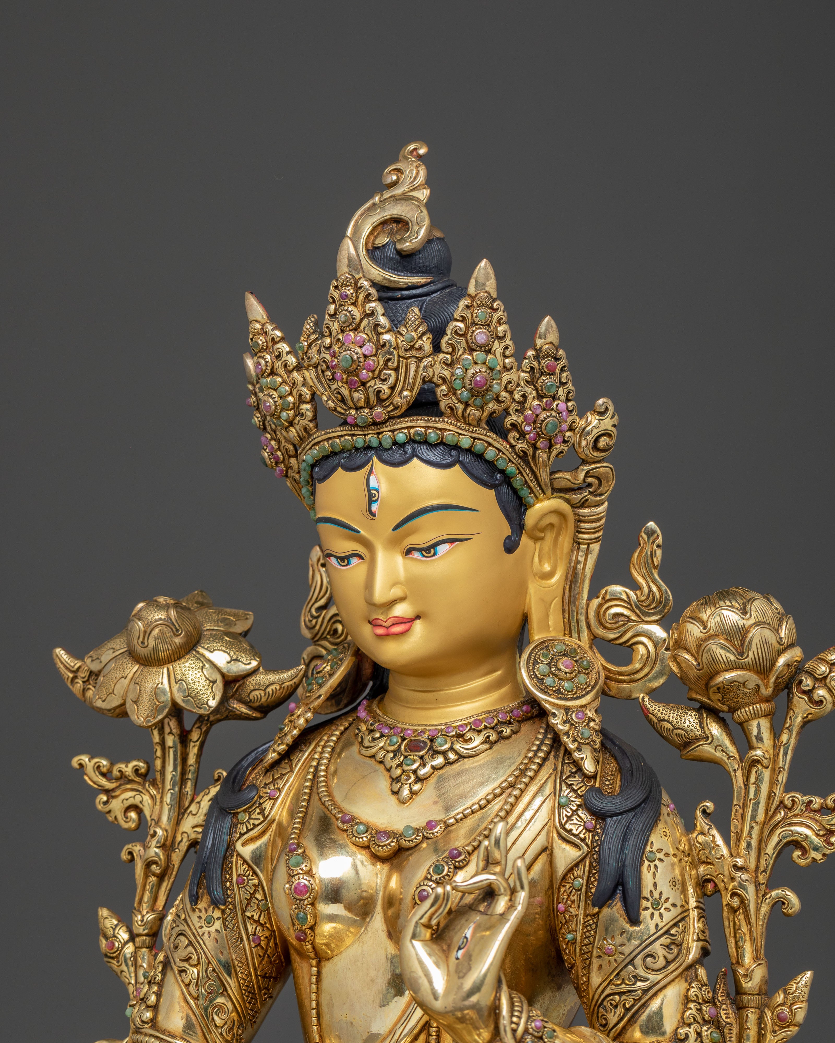 White Tara Statue: Deity of Long Life and Good Health