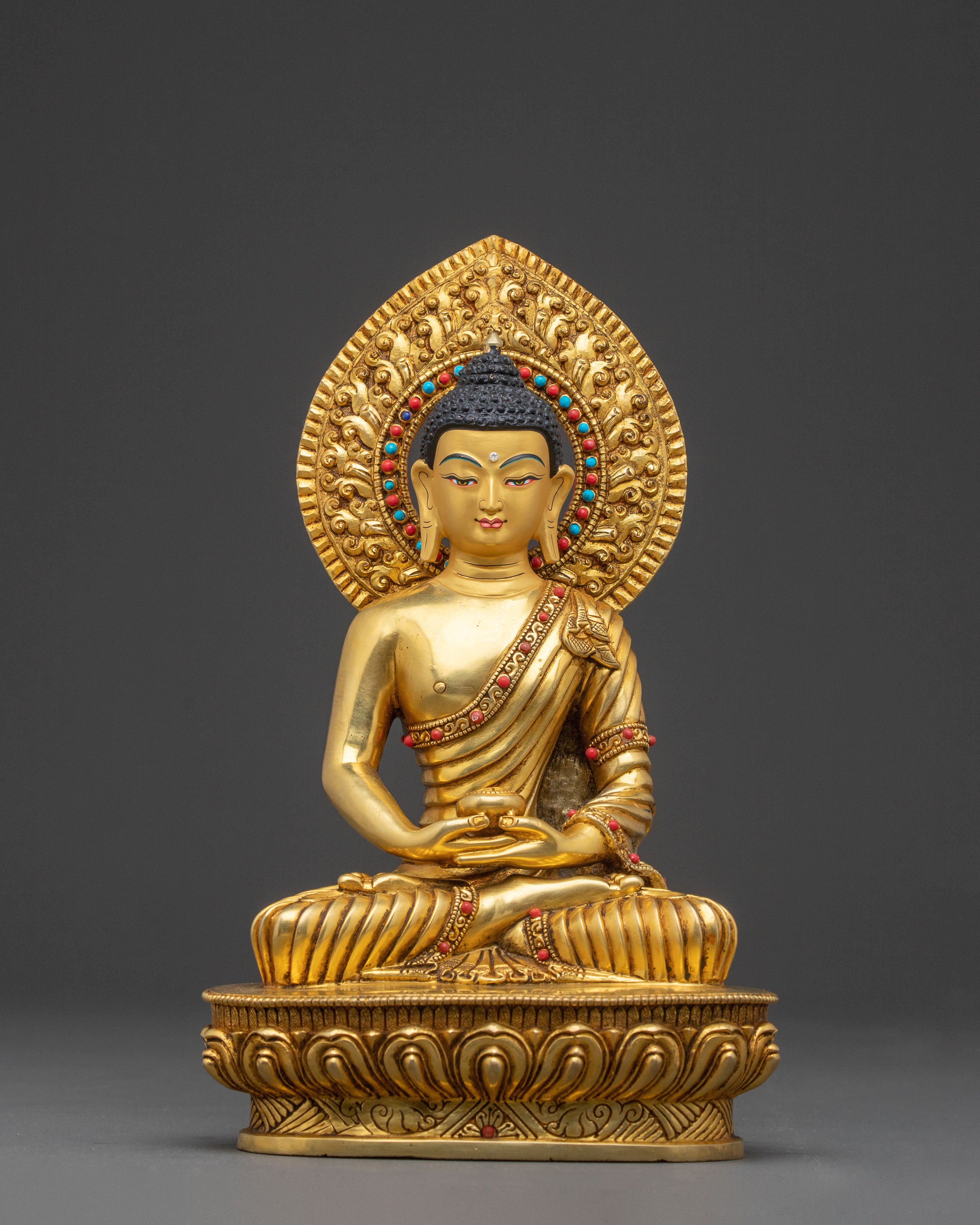 A 24K Gold Gilded Statue of Three Buddha Set: Sacred Harmony
