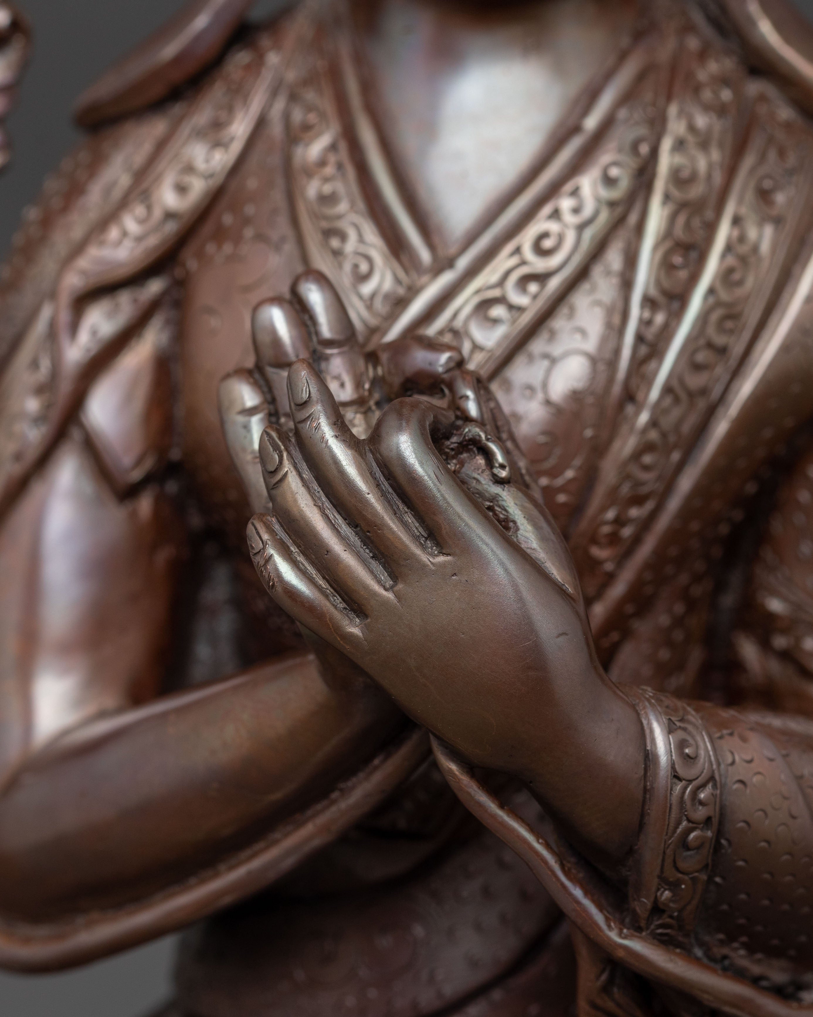 Tsongkhapa Oxidized Copper Statue | Wisdom Figure