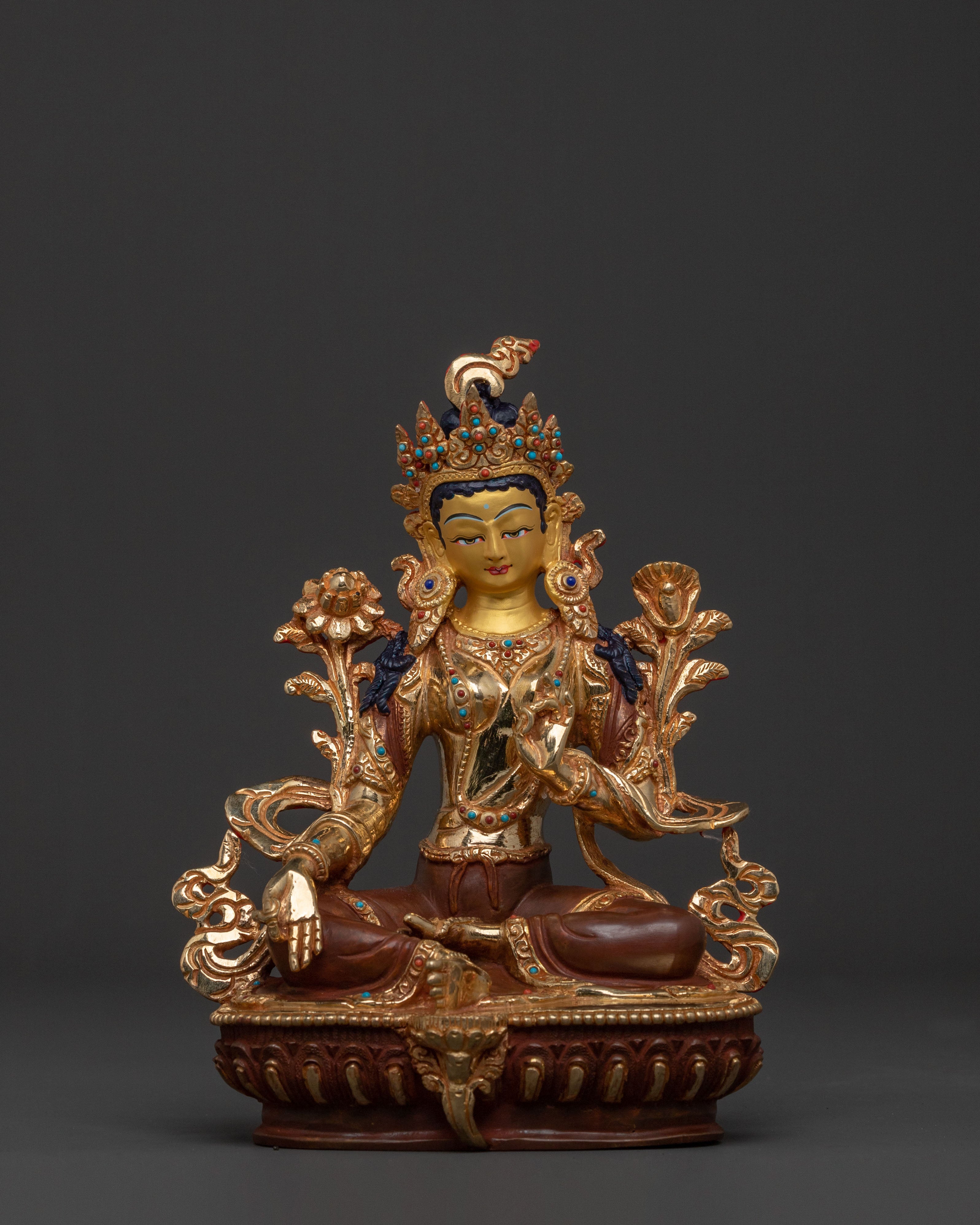 Green Tara Golden Figure | Healing Power