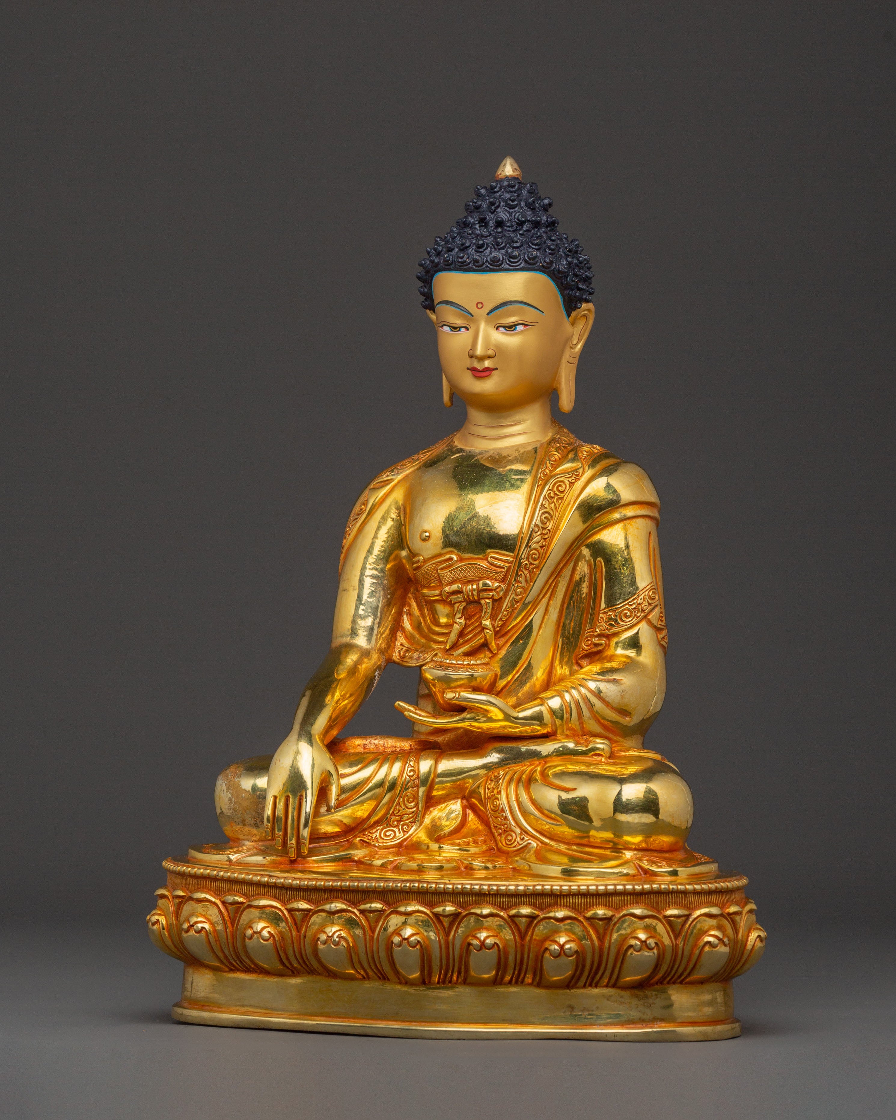 Sage Shakyamuni Buddha Statue - 24K Gold Gilded
