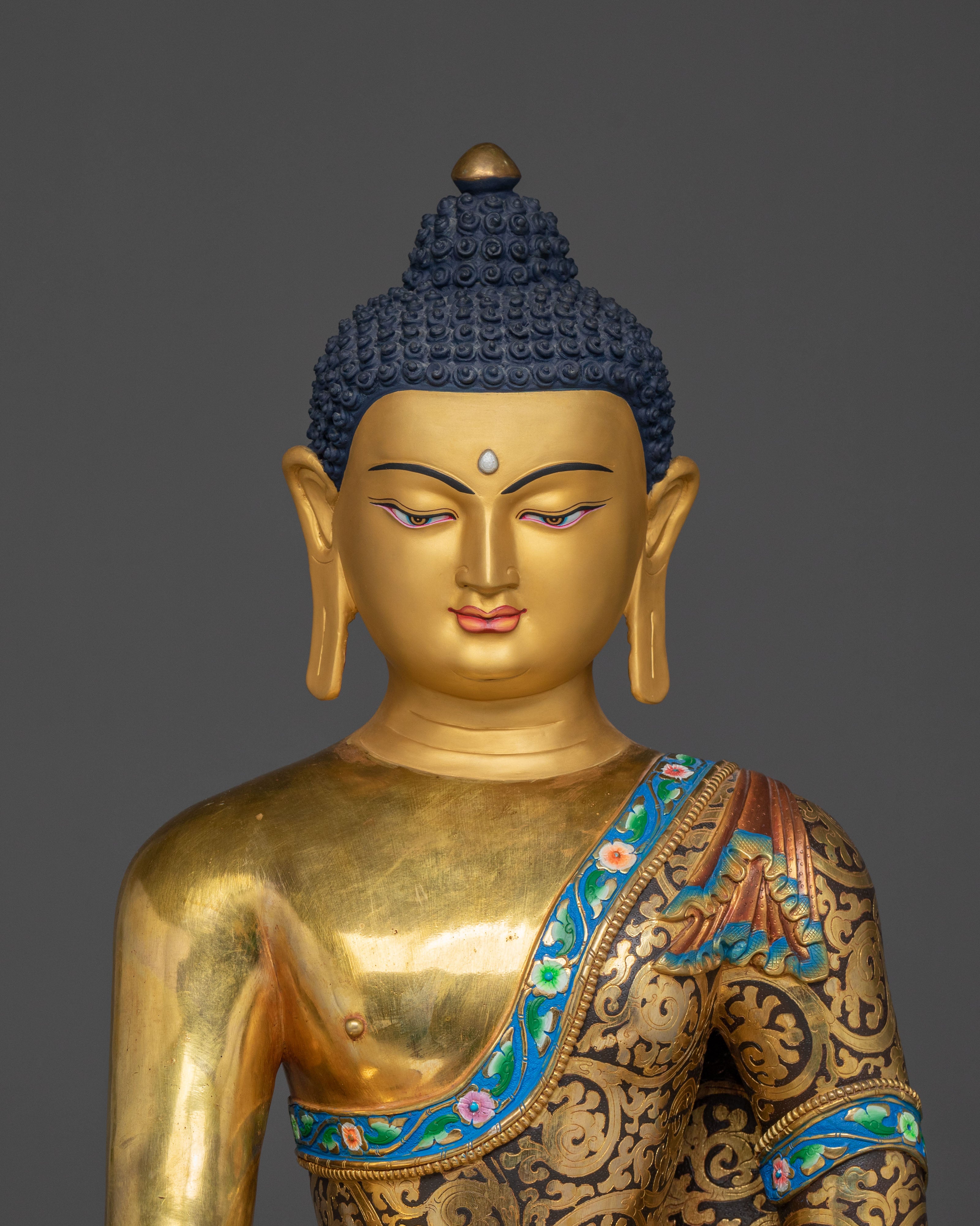 Shakyamuni Buddha Sacred Statue on Throne | Home Decor