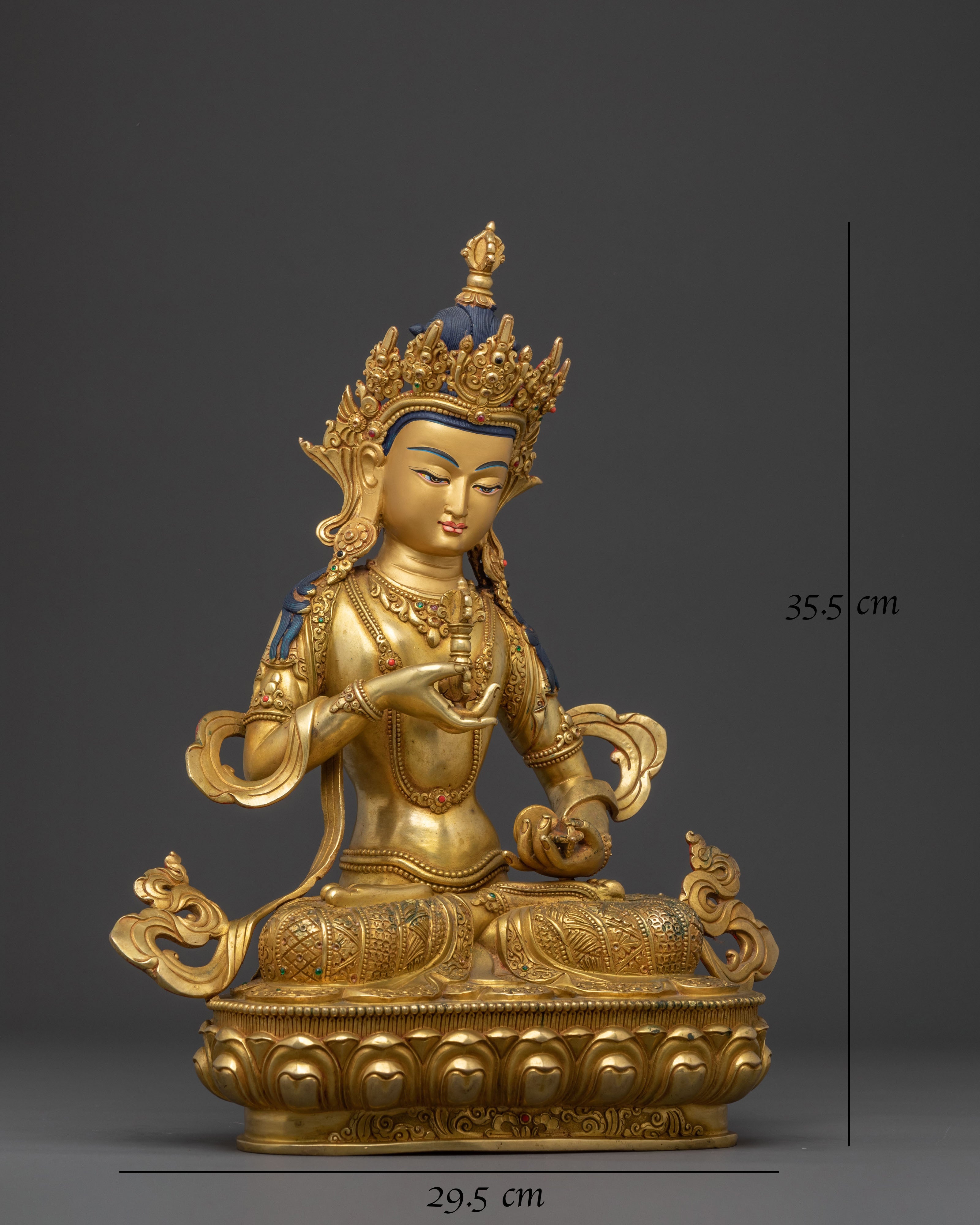 Golden Statue of Divine Vajrasattva | 24k Gold Gilded
