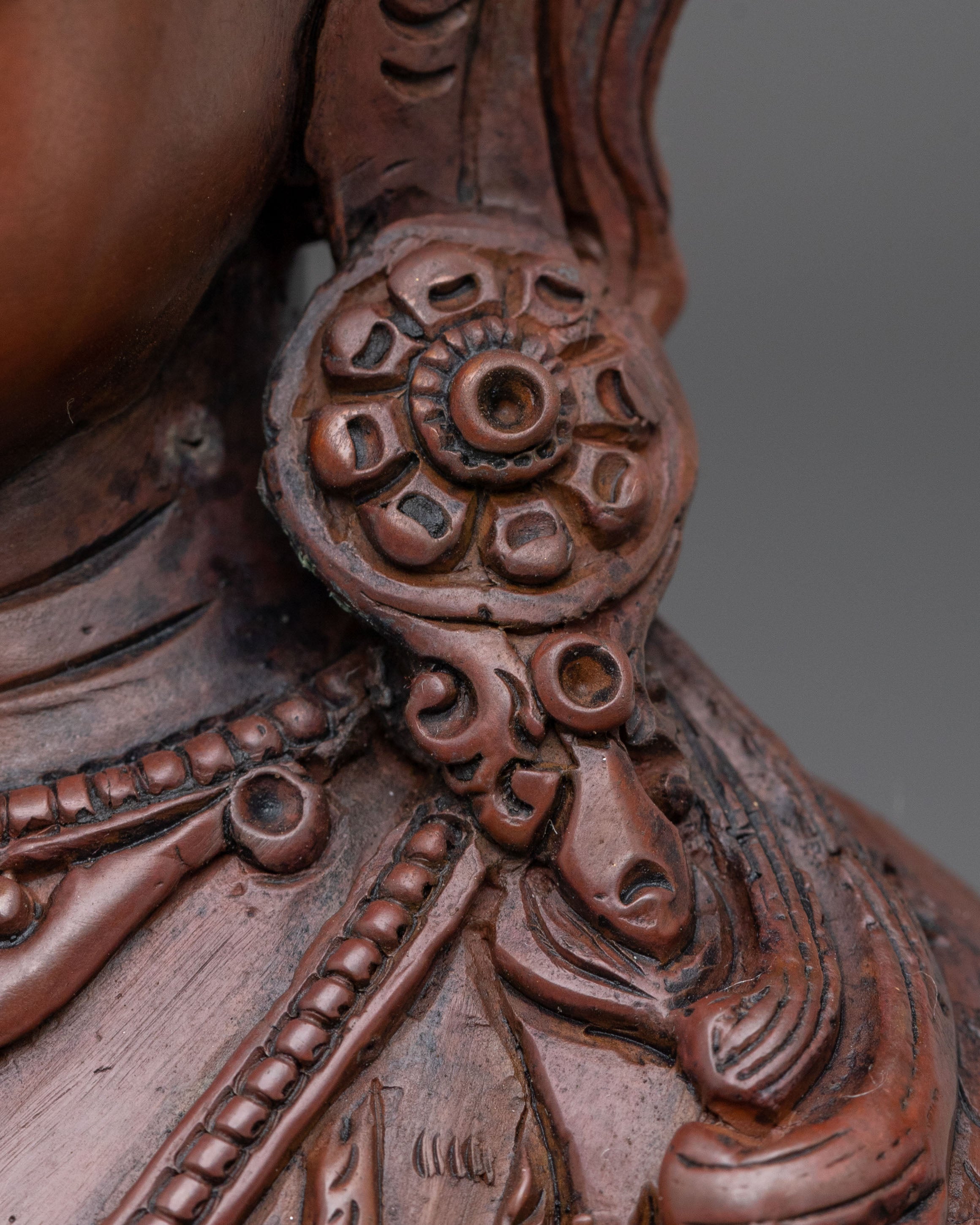 Chenrezig Buddha Statue in Oxidized Copper