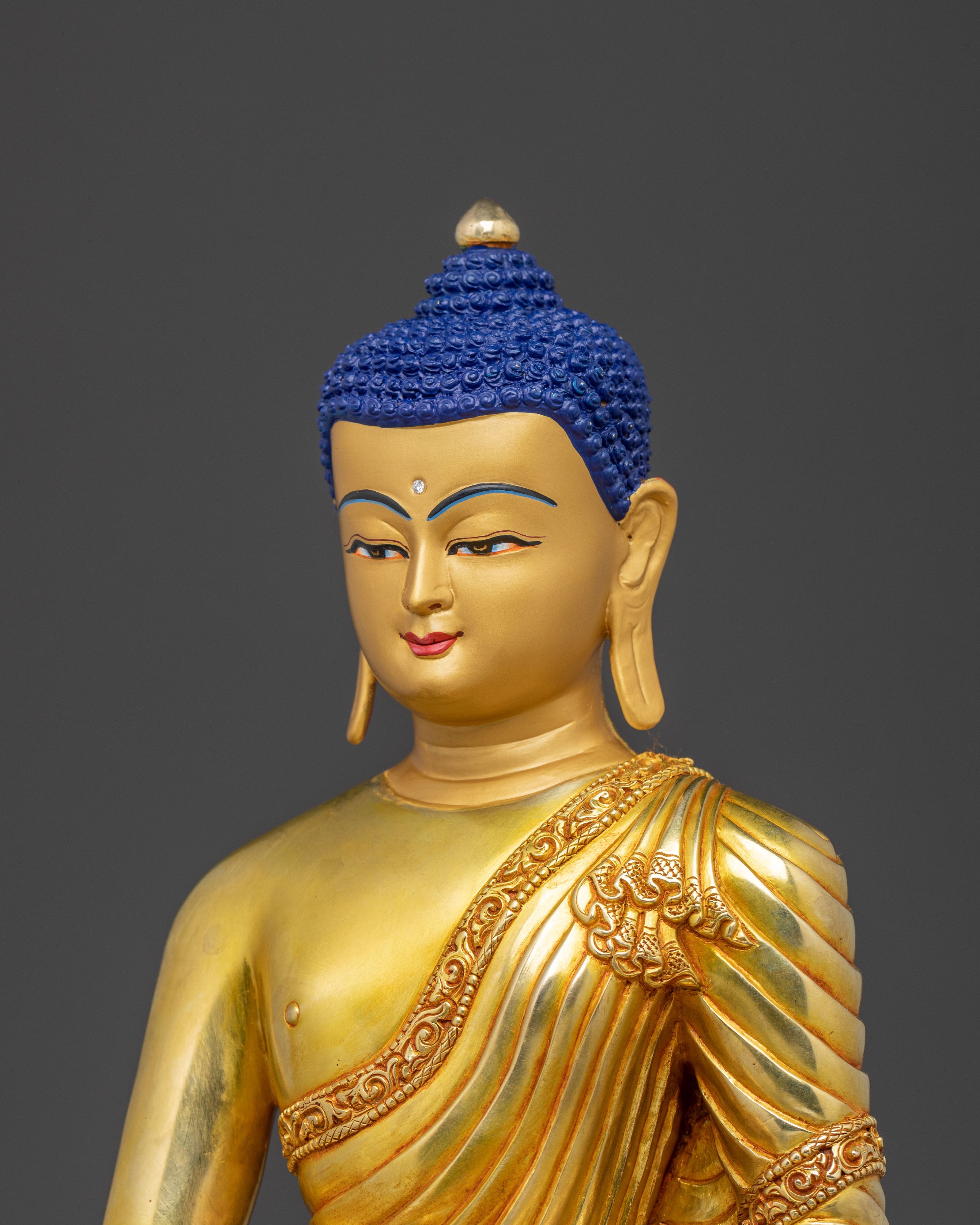 Shakyamuni Buddha Statue — 24K Gold Gilded Serenity