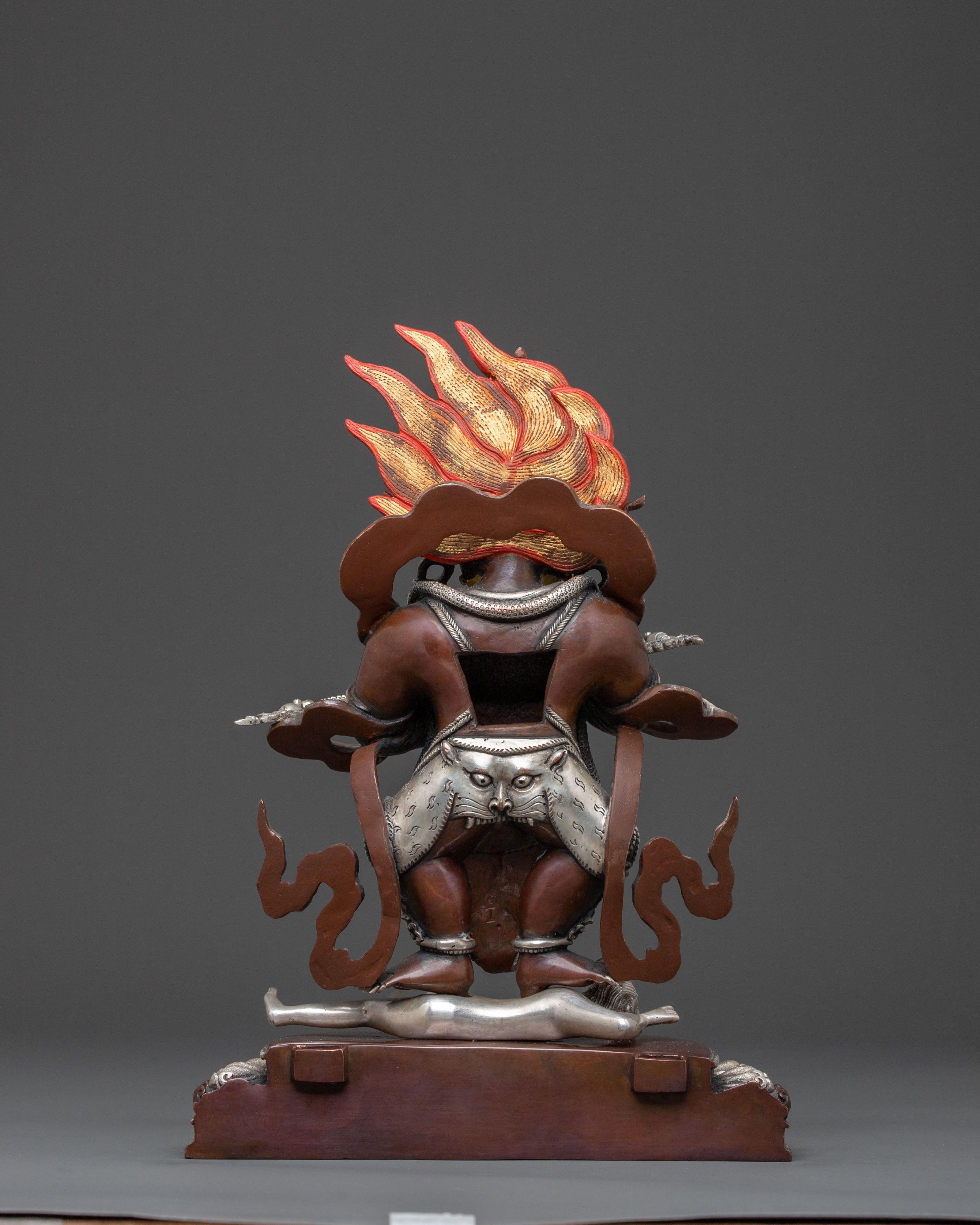 Shakya Mahakala: Handcrafted Oxidized Copper Divine Icon