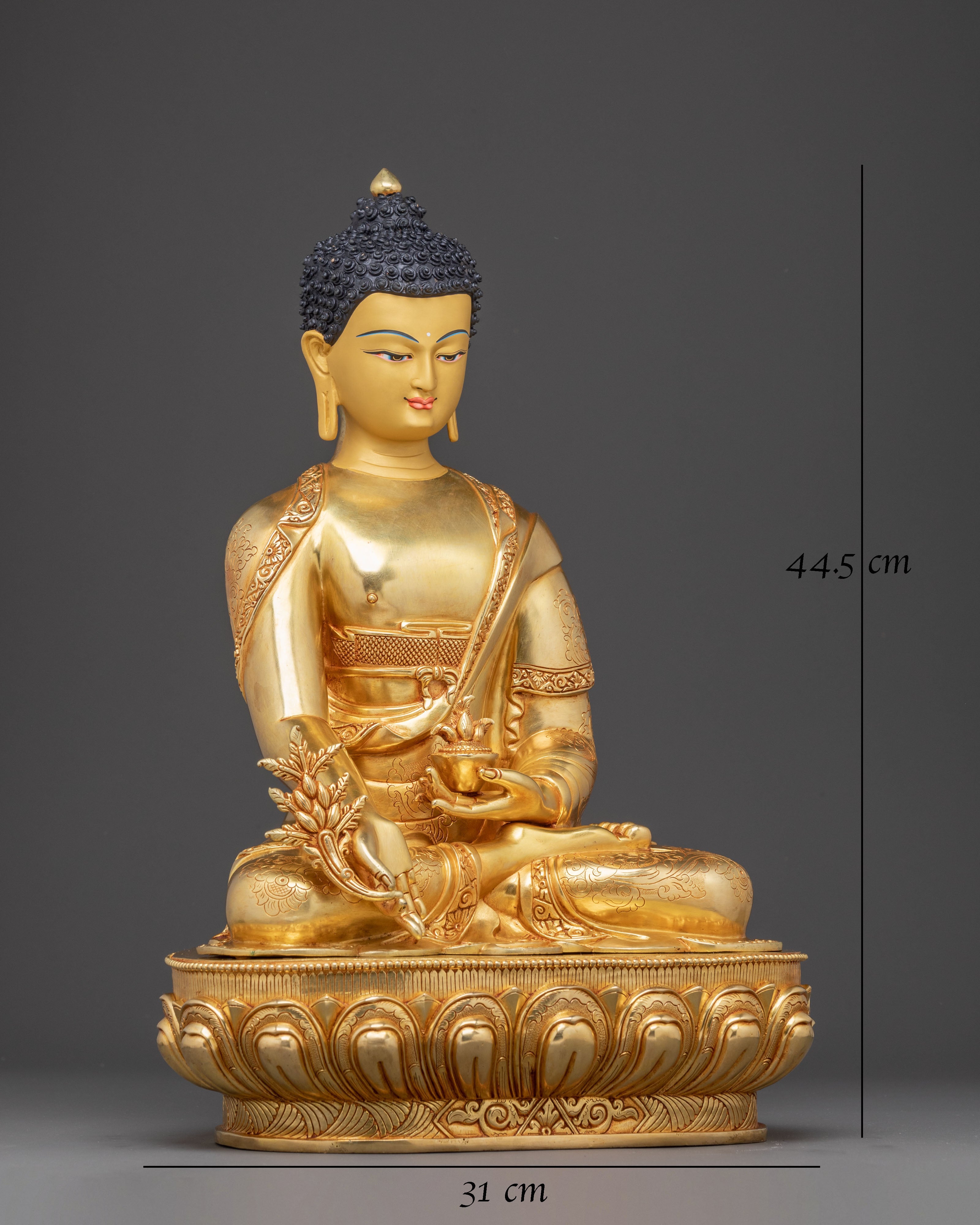 Handmade Medicine Buddha Statue for Altar Decor