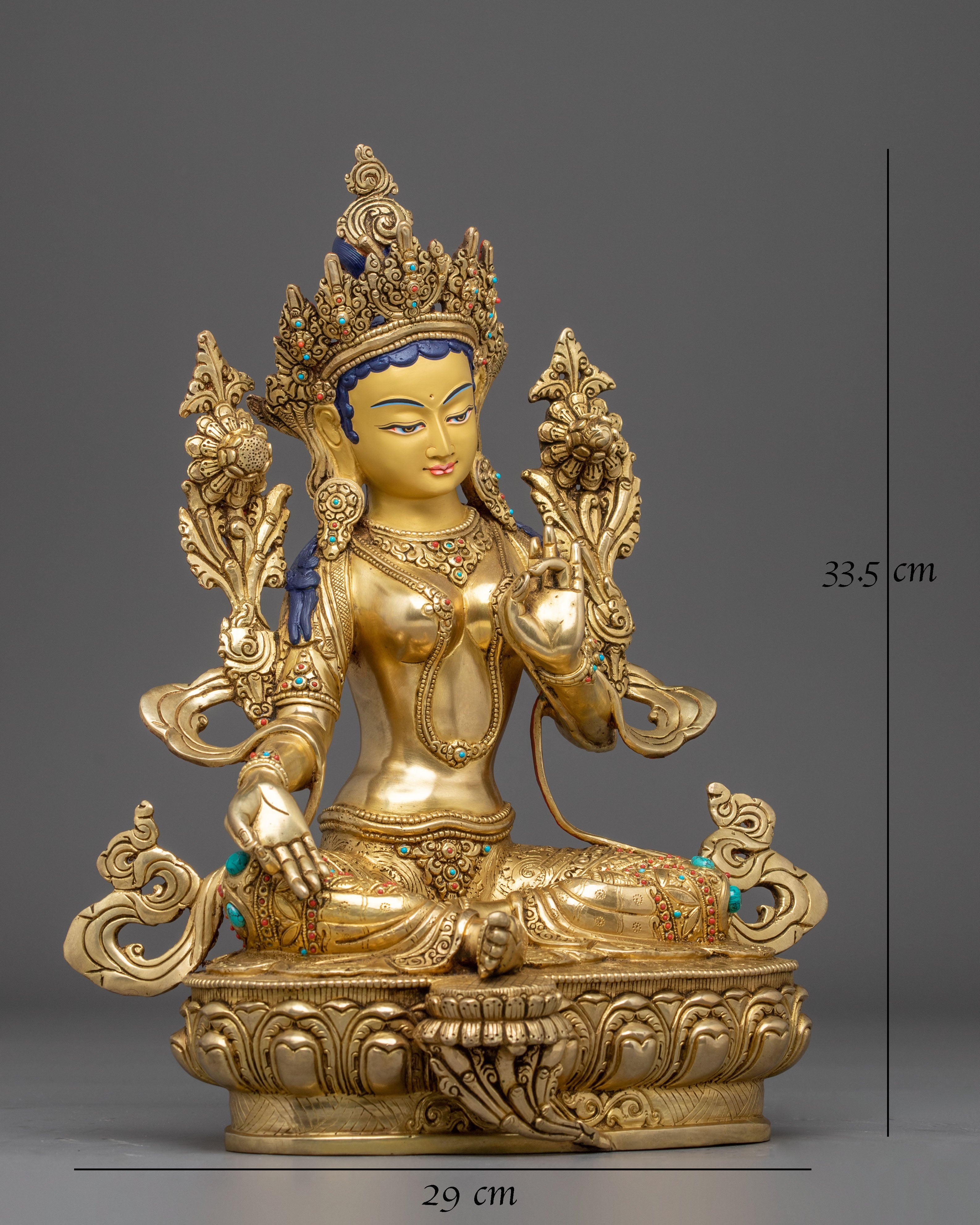 Green Tara Protector Deity Nepali Handcrafted Figurine | Mother of Liberation