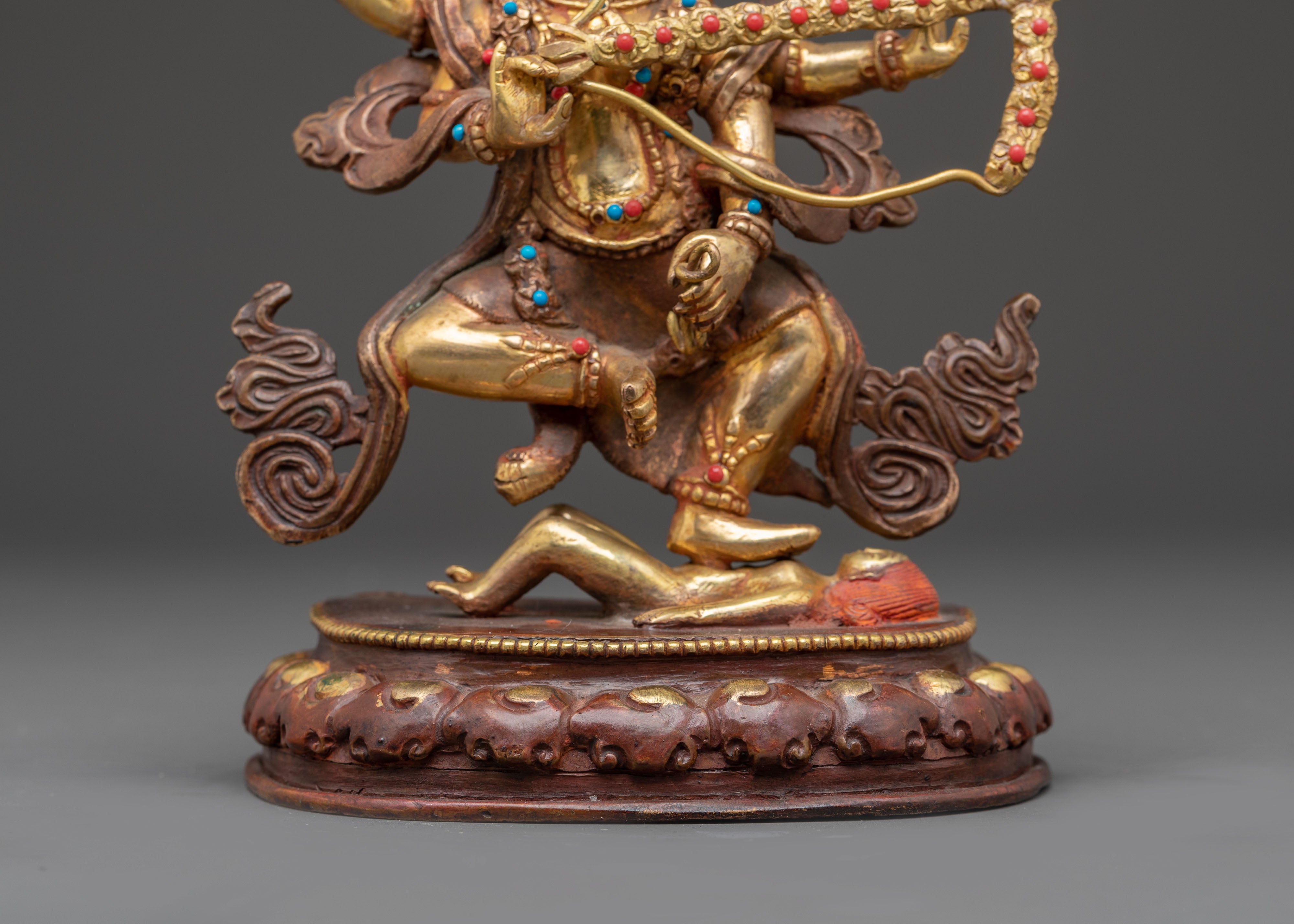 Handmade Kurukulla Golden Statue | Tantric Goddess of Attraction