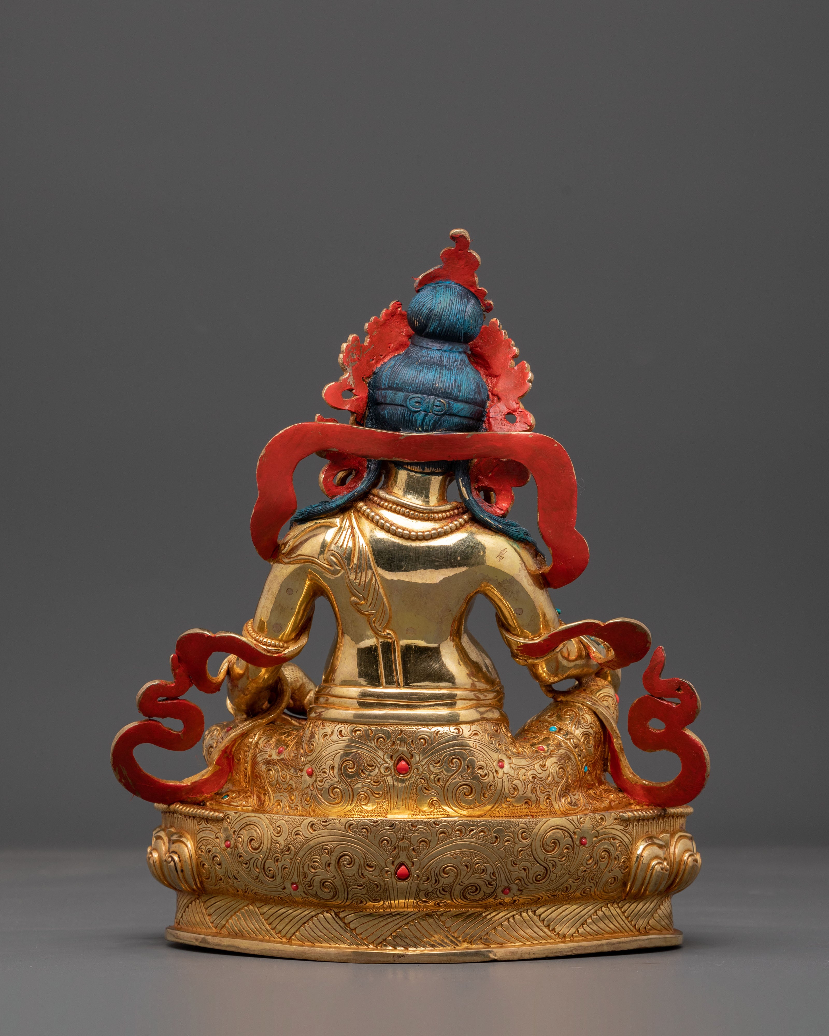 Dzambhala Fortune Icon Tibetan Artwork | Wealth Deity Sculpture