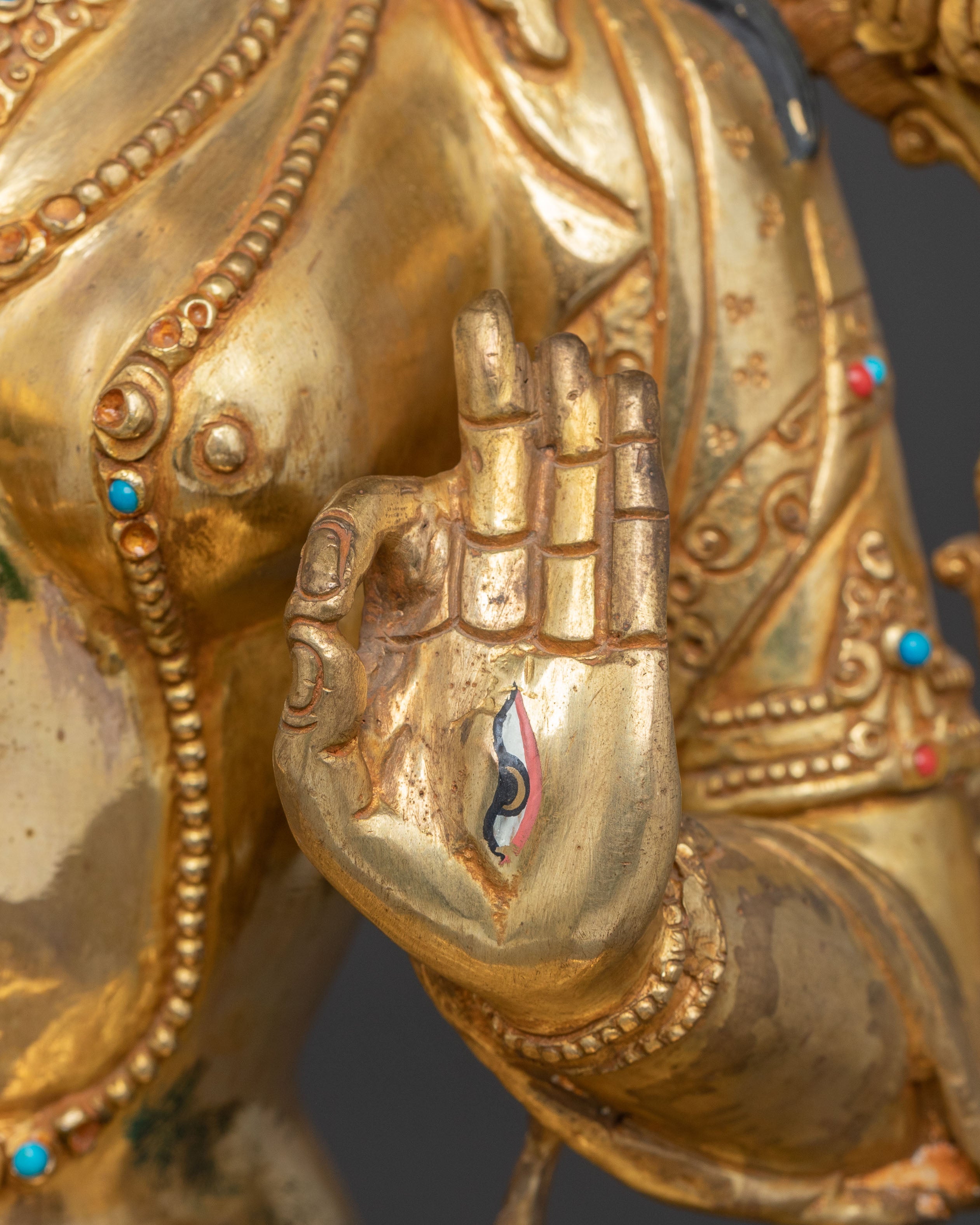 Seven-Eyed Deity White Tara Sculpture | Healing and Longevity Icon