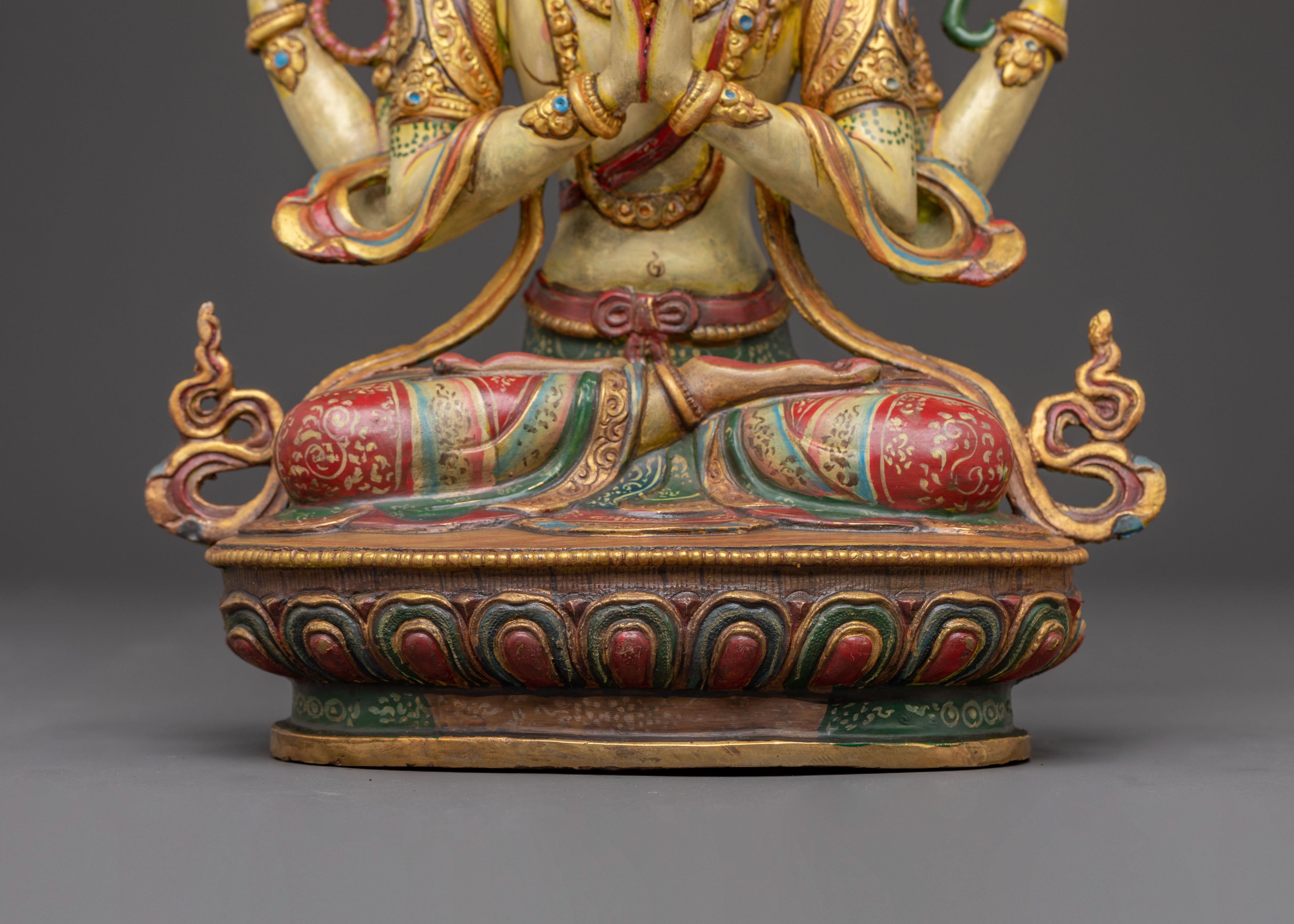 Handmade Himalayan Chenrezig Art Bodhisattva of Wisdom