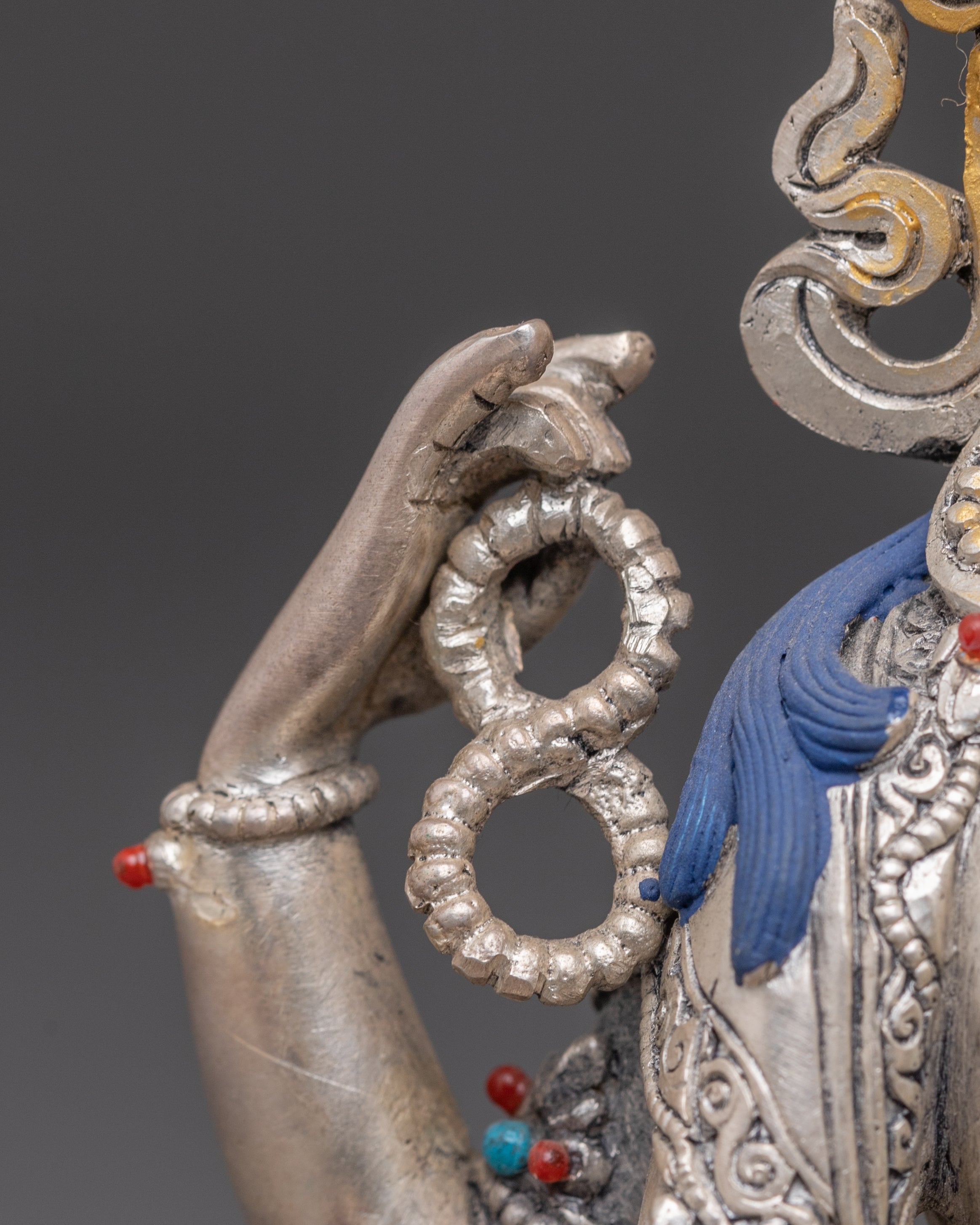 Four-Armed Chenrezig Silver Statue | Avalokiteshvara - Bodhisattva of Compassion
