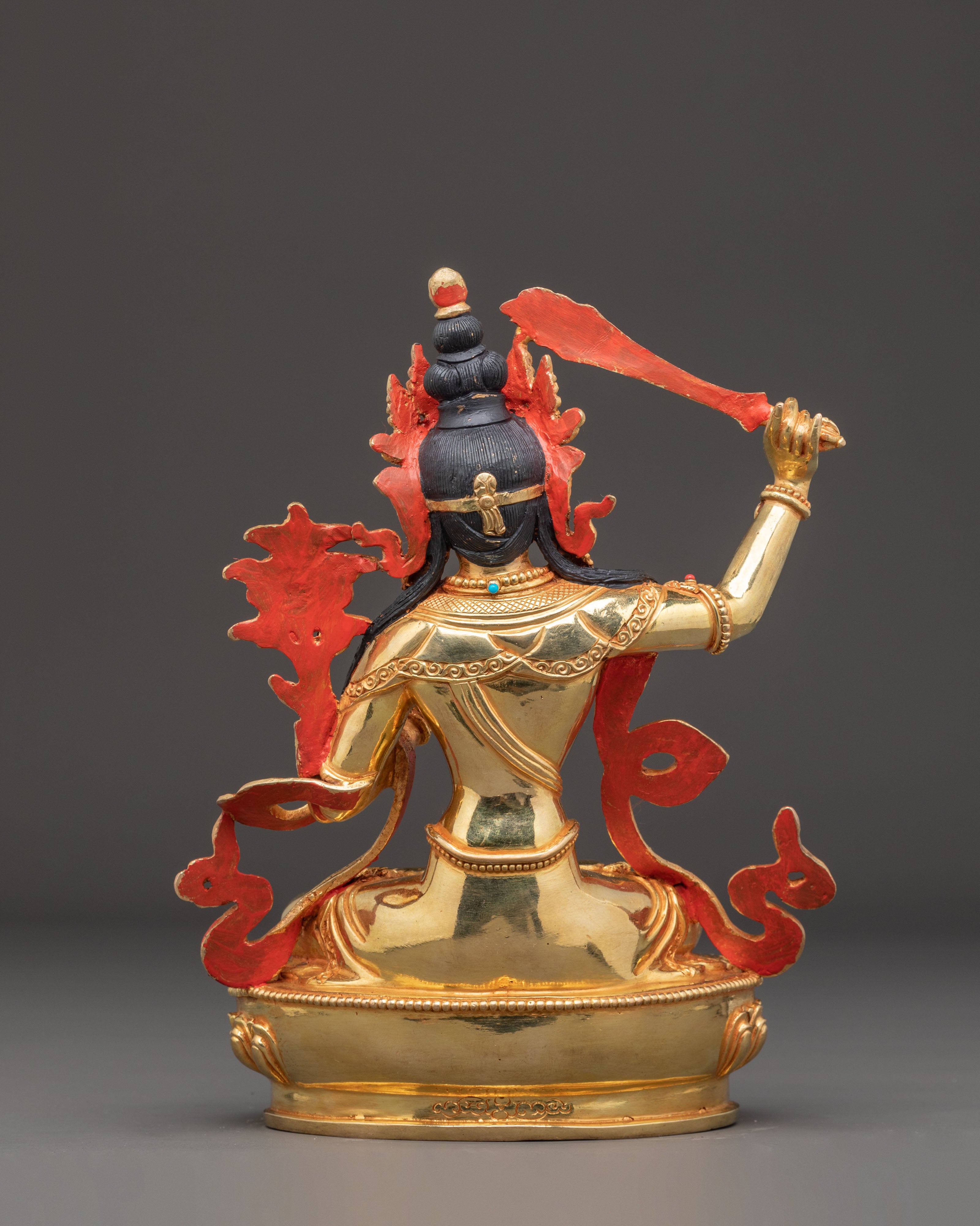 Handcrafted Copper Art of Bodhisattva Manjushri | Tibetan Buddhist Deity