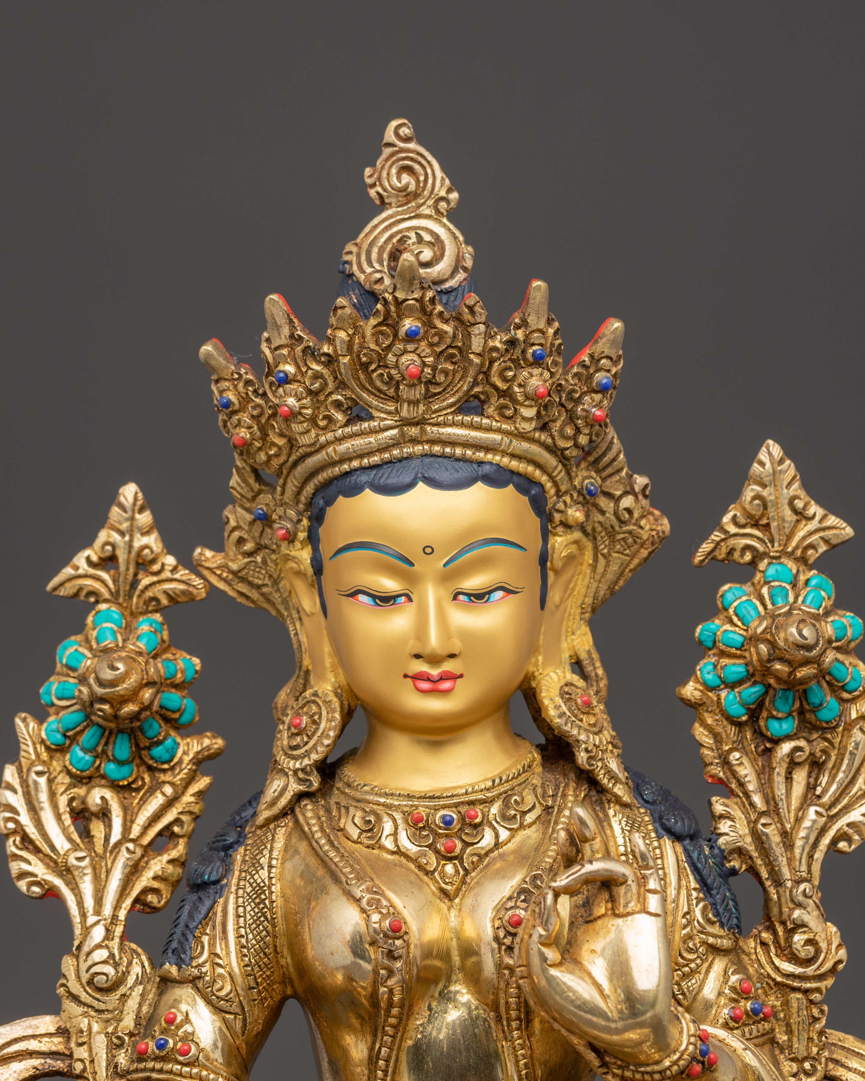 Statue of Mother Green Tara, Symbol of Compassion | Nepali Handmade Icon
