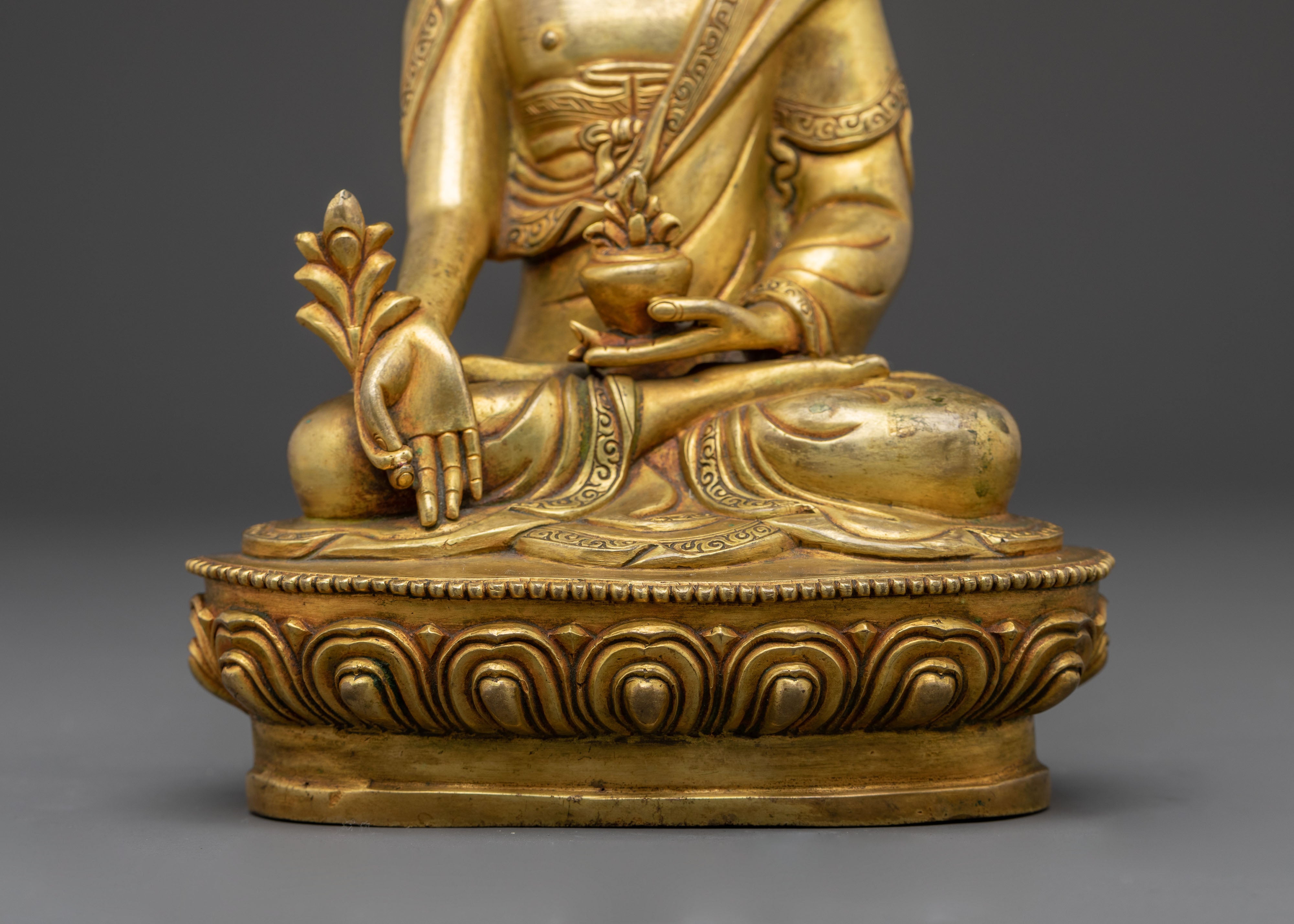Handcrafted Medicine Buddha Figurine, The Healing Master | Sacred Sculpture