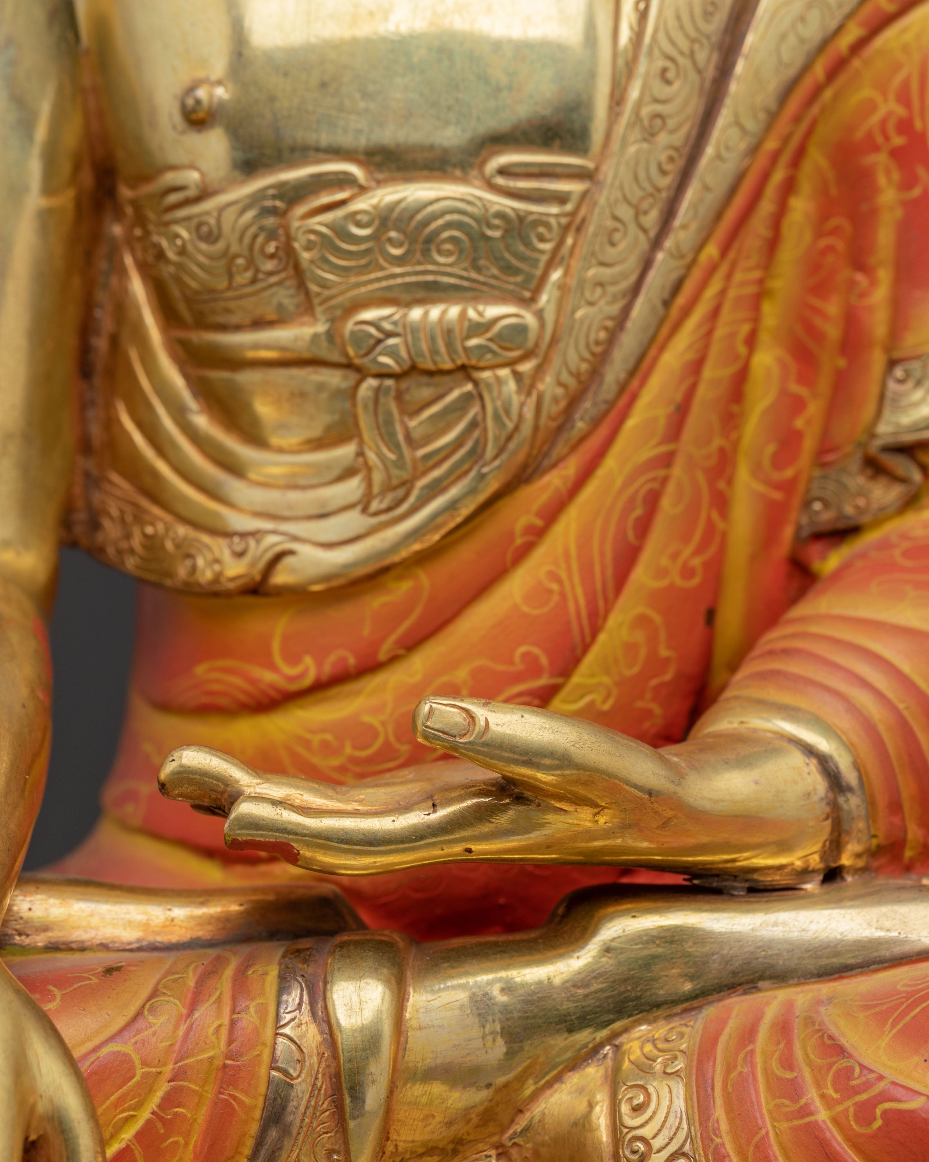 Golden Shakyamuni Buddha Handmade Artwork | Historical Buddha