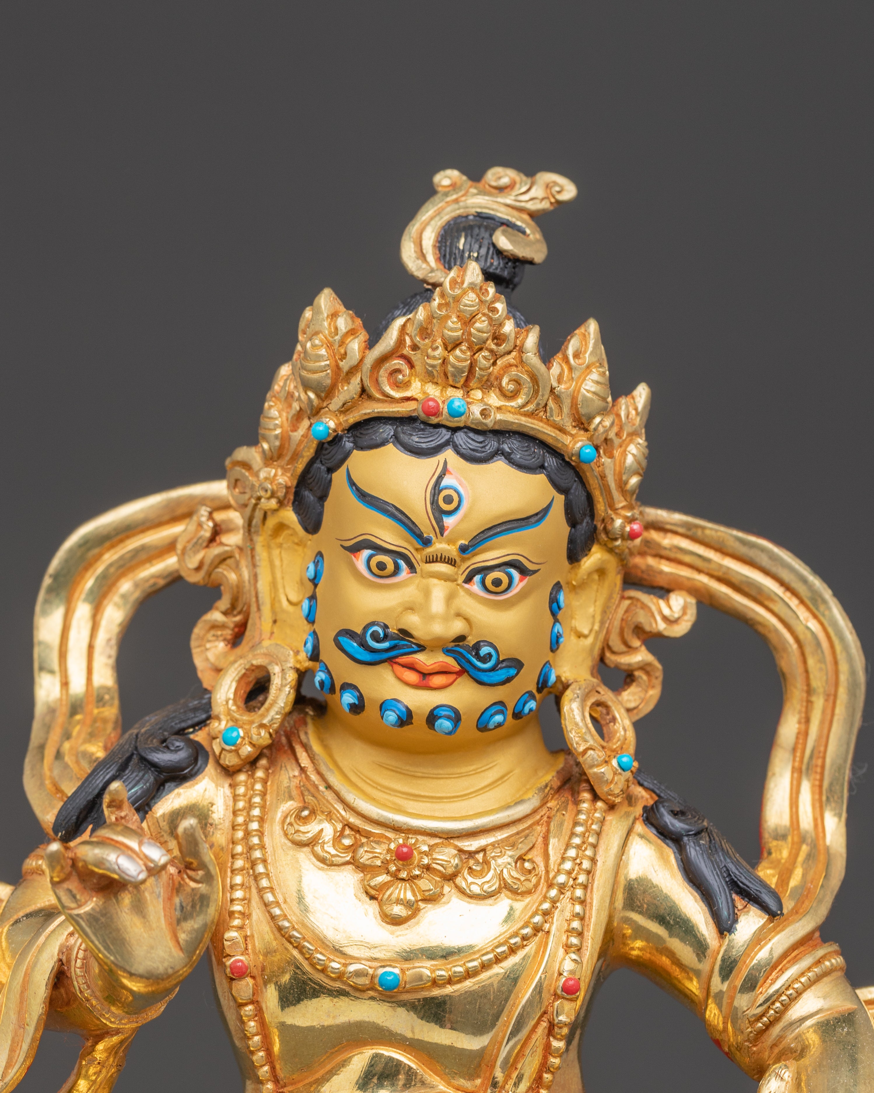 Handmade Namtoshe Art in 24K Gold Gilding | Guardian Deity for Dharma Protection