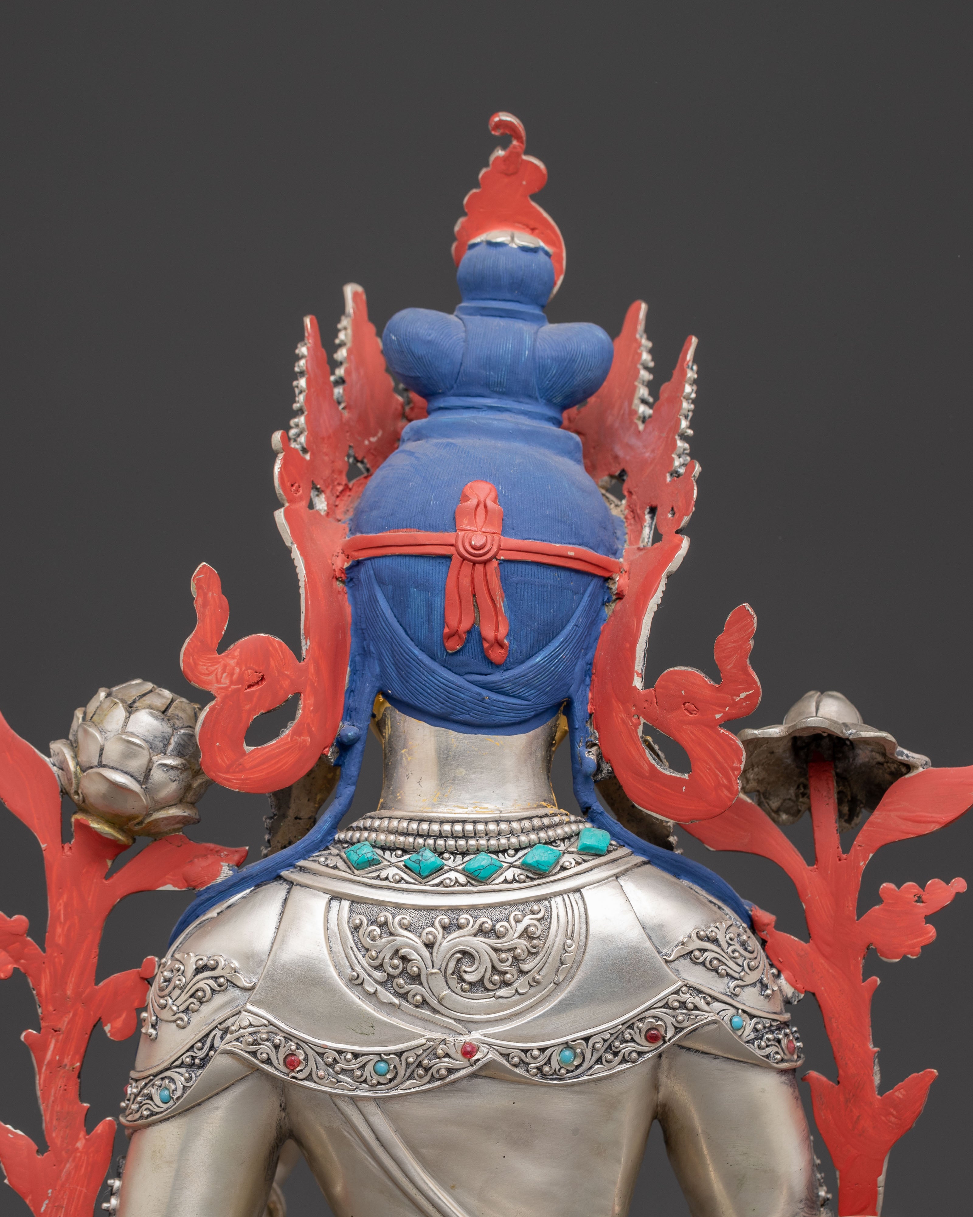 Silver White Tara Figurine: Tibetan Healing Deity | Meditation & Altar Decor