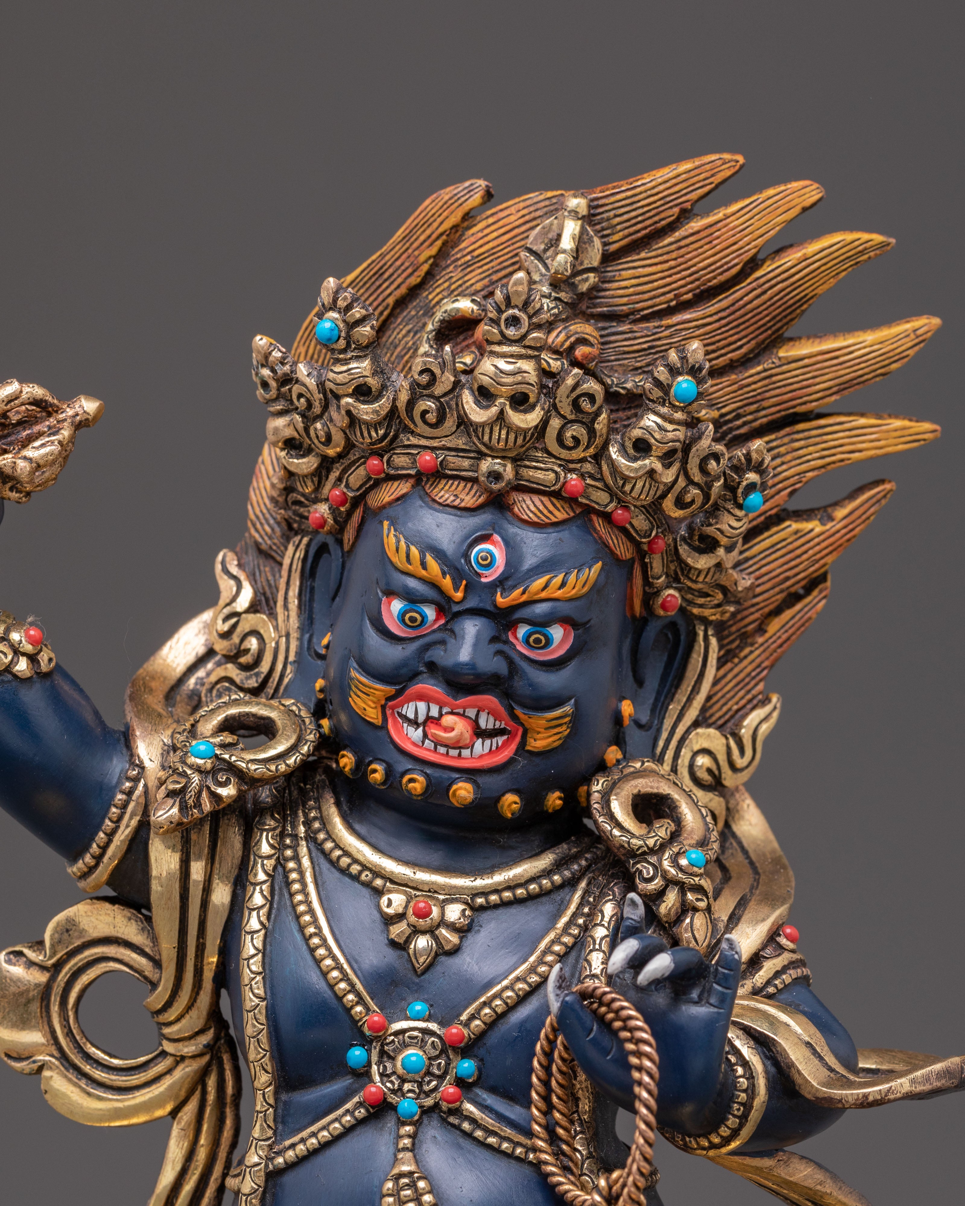 Wrathful Tantric Protector Vajrapani Statue | Himalayan Buddhist Sculpture