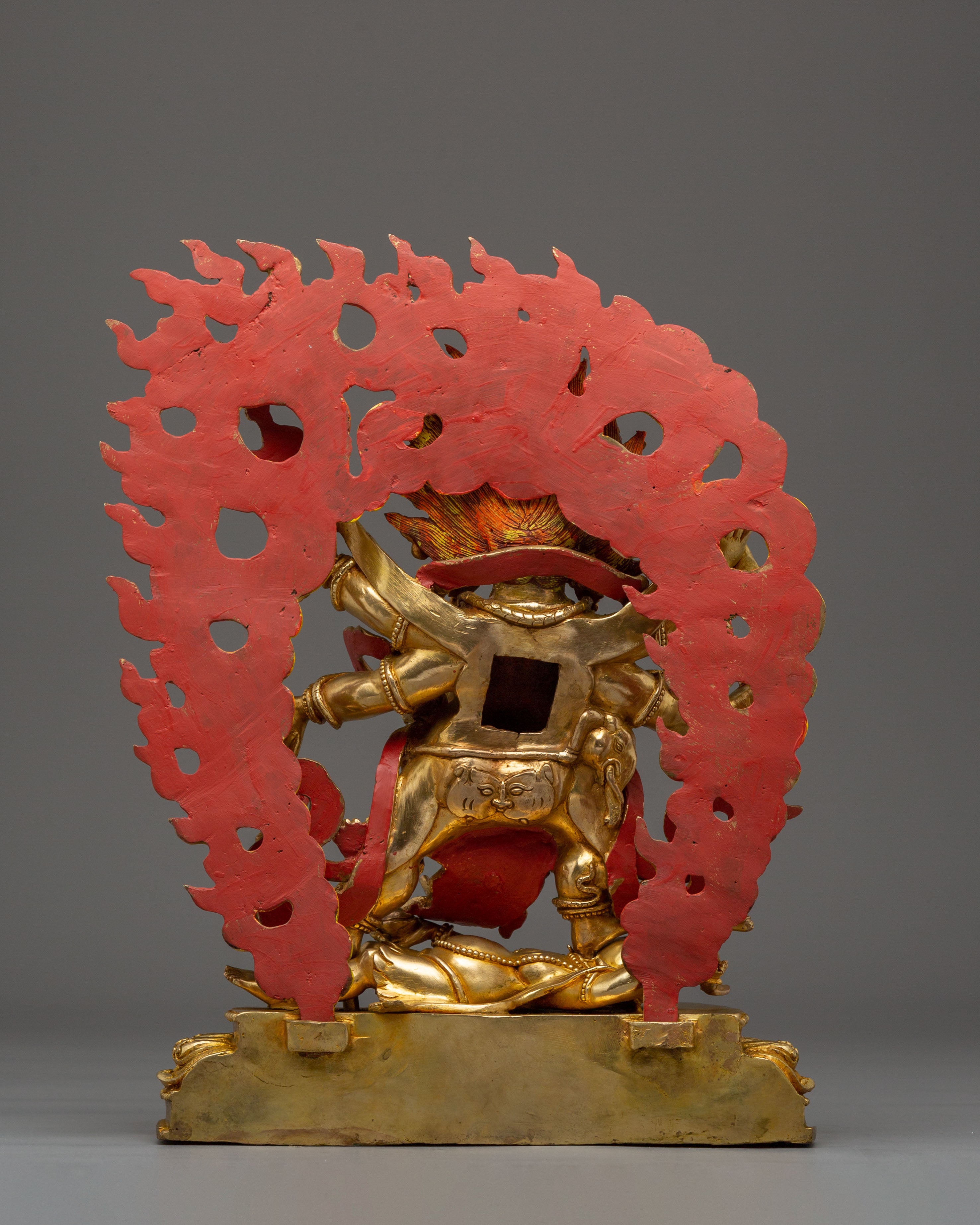 Wrathful Deity Six-Armed Mahakala Statue | Traditional Himalayan Sculpture