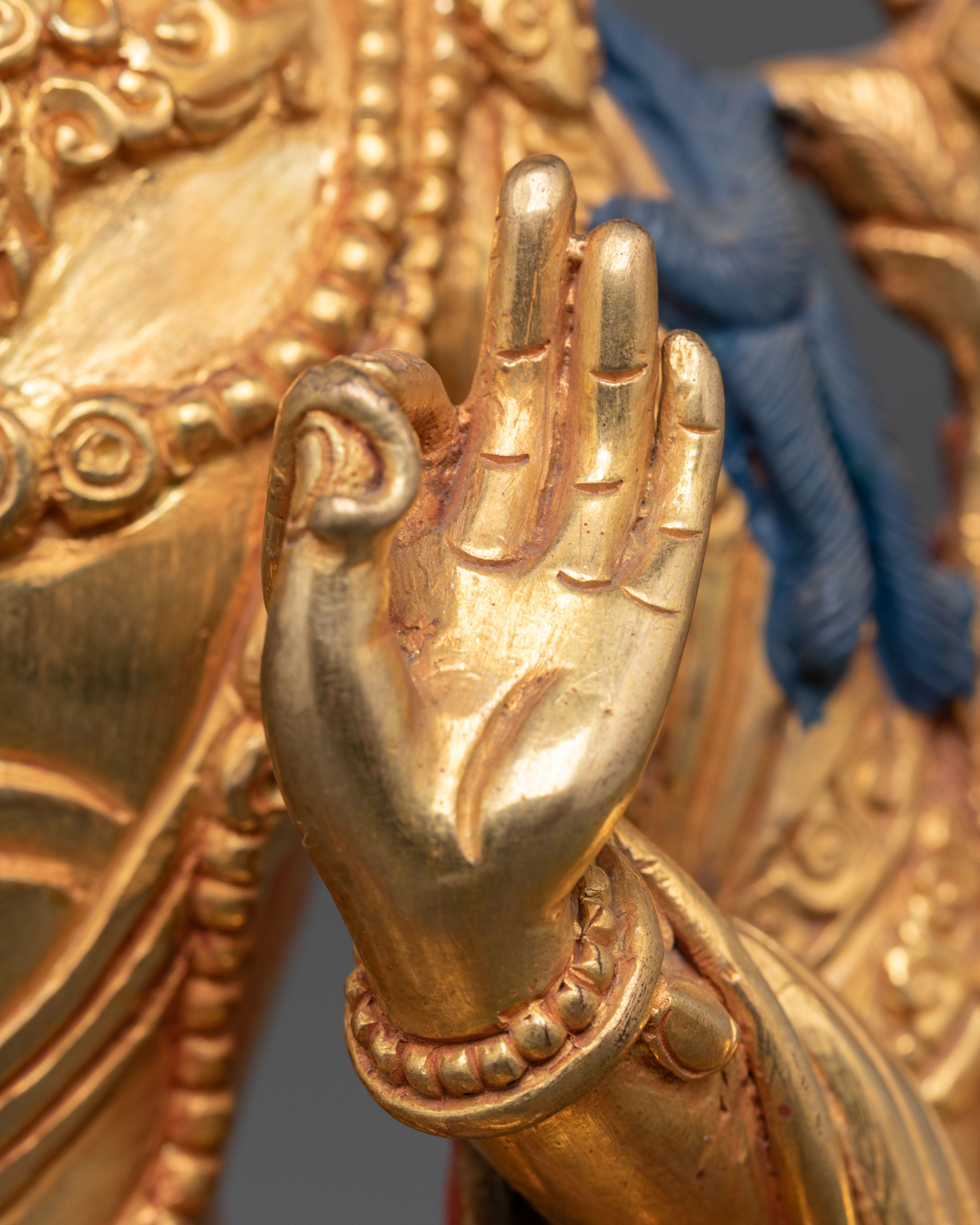 Manjushri Guardian of Knowledge Handcrafted Nepali Figure | Sculpture for Altar