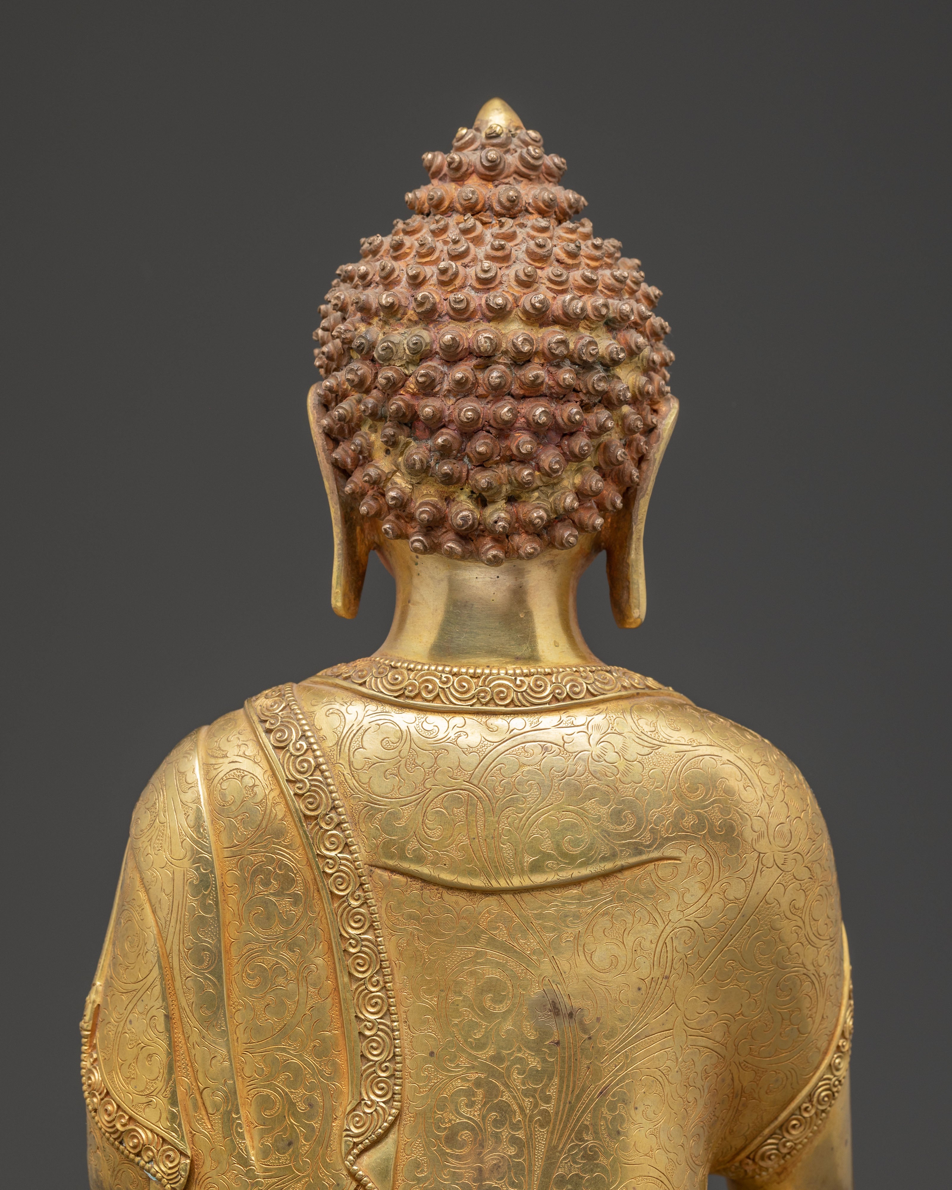 Handmade Tibetan Golden Shakyamuni Buddha Copper Art